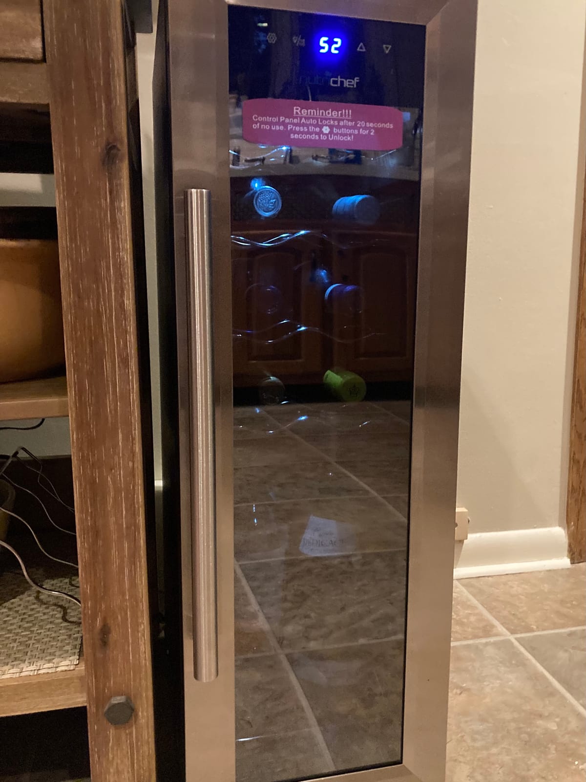 Nutrichef 12 Bottle Stainless Steel Slim Wine Fridge | Red & White Wine Chiller | Adjustable Temperature Control, Ultra Quiet Operation & Energy Efficient | Mini Wine Cooler Refrigerator | 31x10x17 IN customer photo 1