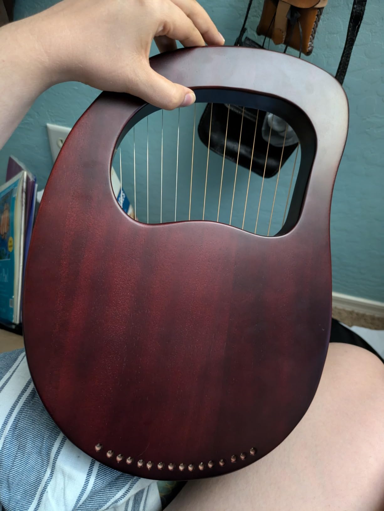 Timeless Classic“OW”16-String Wooden Lyre Harp,Mahogany Wood String Instrument with Carry Bag,Tuning Wrench,Cleaning Cloth and backup 16 Strings customer photo 1