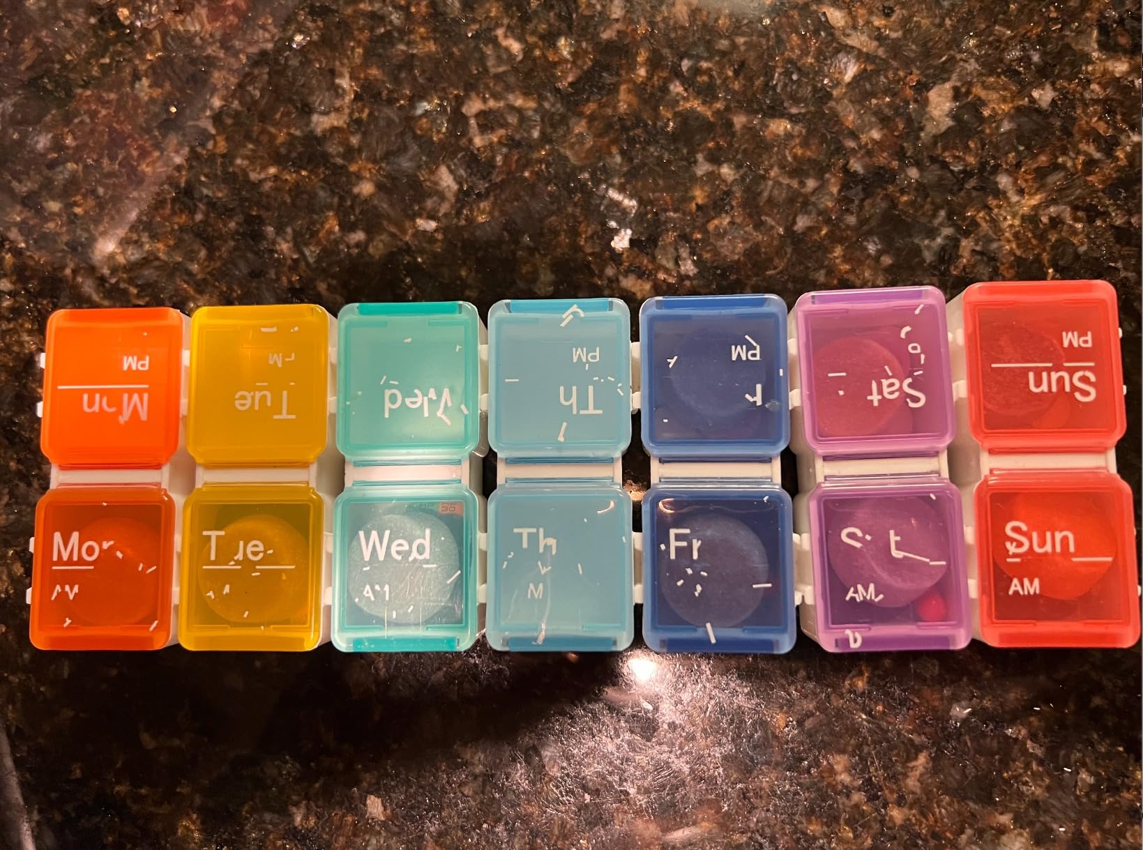 7 Day Medicine Pill Organizer, 4 Reminder Alarms, Loud Sound, 14 Large Compartments, Large Screen, Moisture-Proof, Travel Weekly/Daily Pill Box/Organizer/Case/Container/Dispenser, AM/PM 2 Times a Day customer photo 1