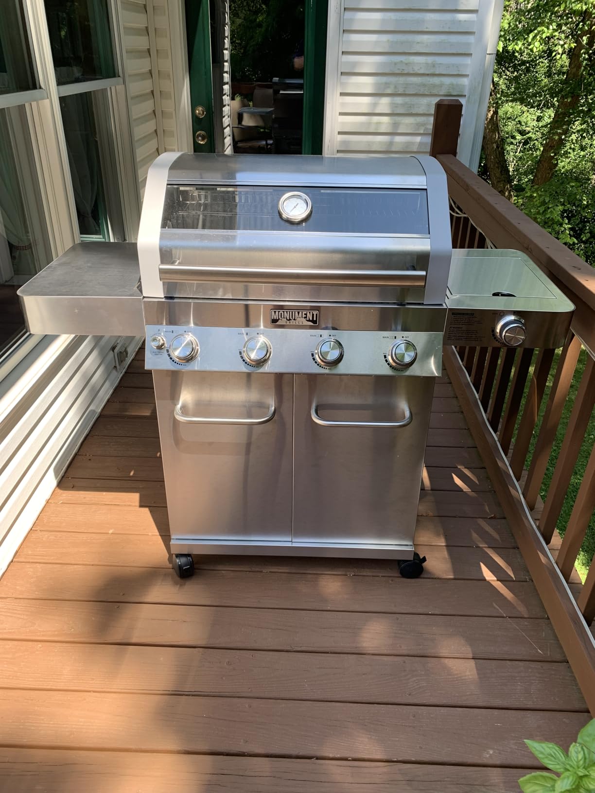 Monument Grills Larger Convertible 4 Burner Natural Gas Grill Stainless Steel Cabinet Style Propane Grills, LED Controls,Side Burner(Without Conversion Kit) customer photo 2