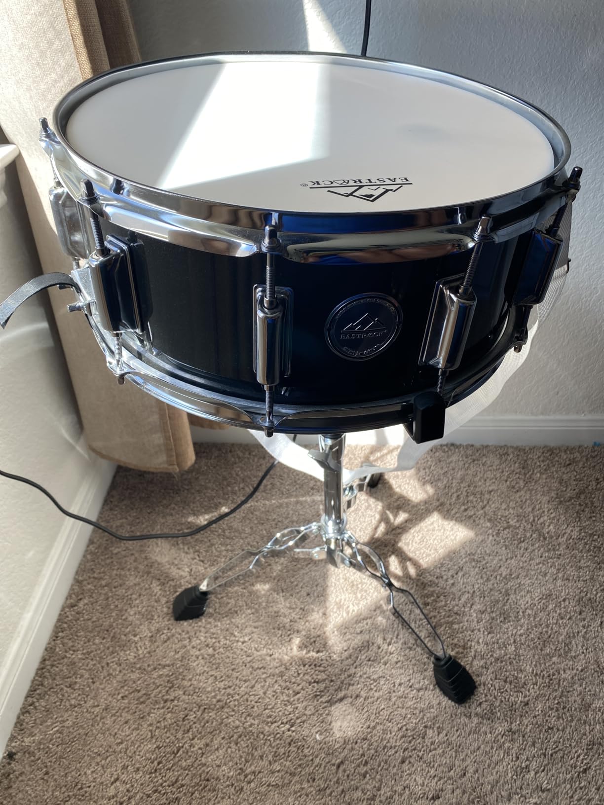EASTROCK Snare Drum Set 14X5.5 Inches with stand for Student-Black customer photo 1