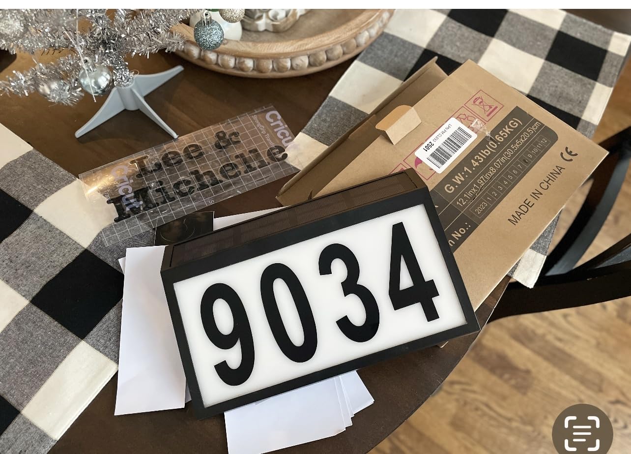 Solar House Numbers Light, T-SUNUS Lighted House Numbers Sign Plaque Address Numbers for Houses Waterproof LED Solar Powered Address Sign for Houses Mailbox Street Yard customer photo 1