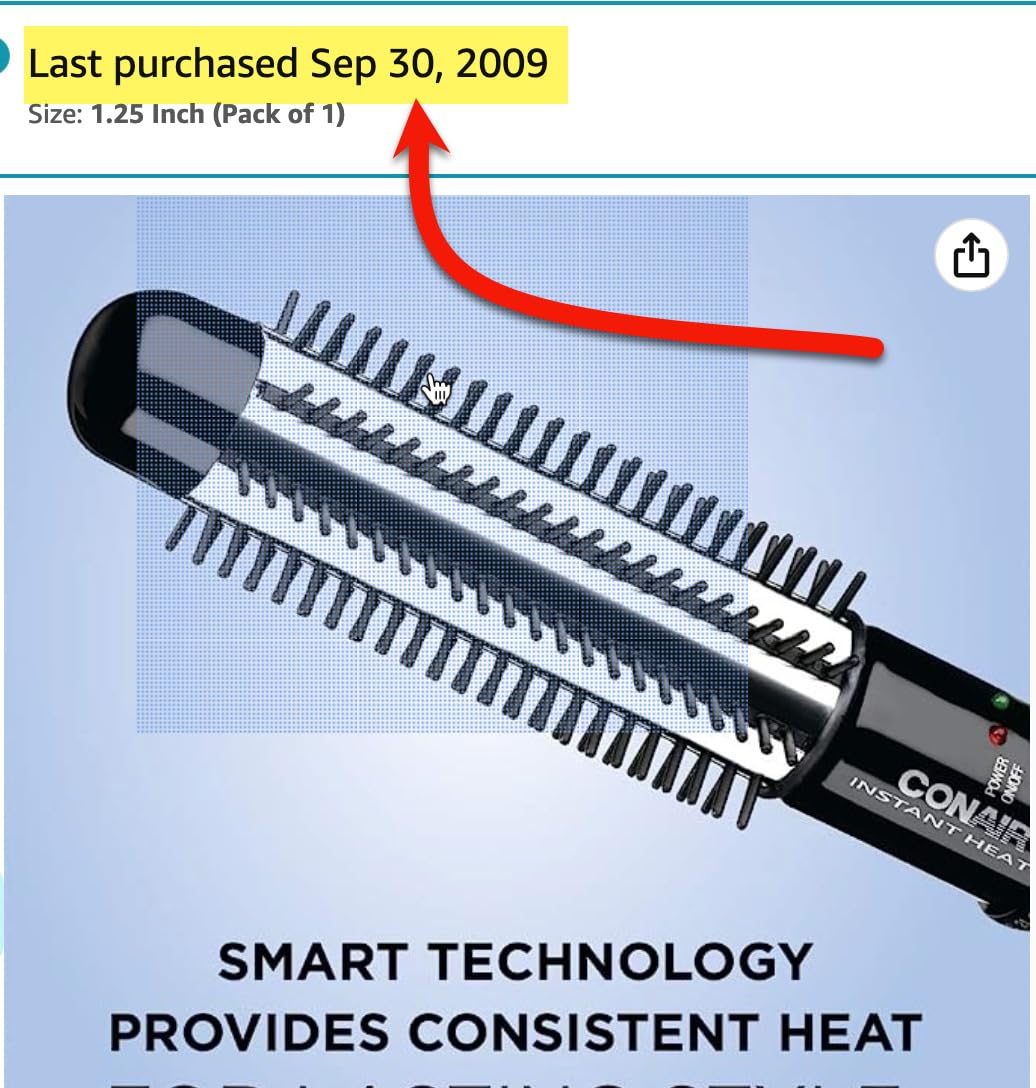 Conair Curling Iron Brush for Short Hair, Nylon Bristles, ¾-in Barrel customer photo 1