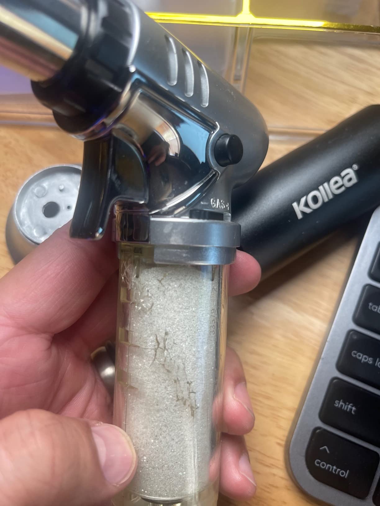 Kollea Culinary Torch, Refillable Butane Kitchen Torch, Lock, Silver-Black customer photo 1
