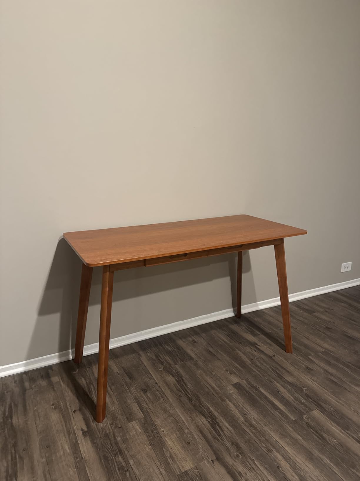 IOTXY Solid Wood Writing Desk - Home Office Laptop Computer Table, Walnut customer photo 1