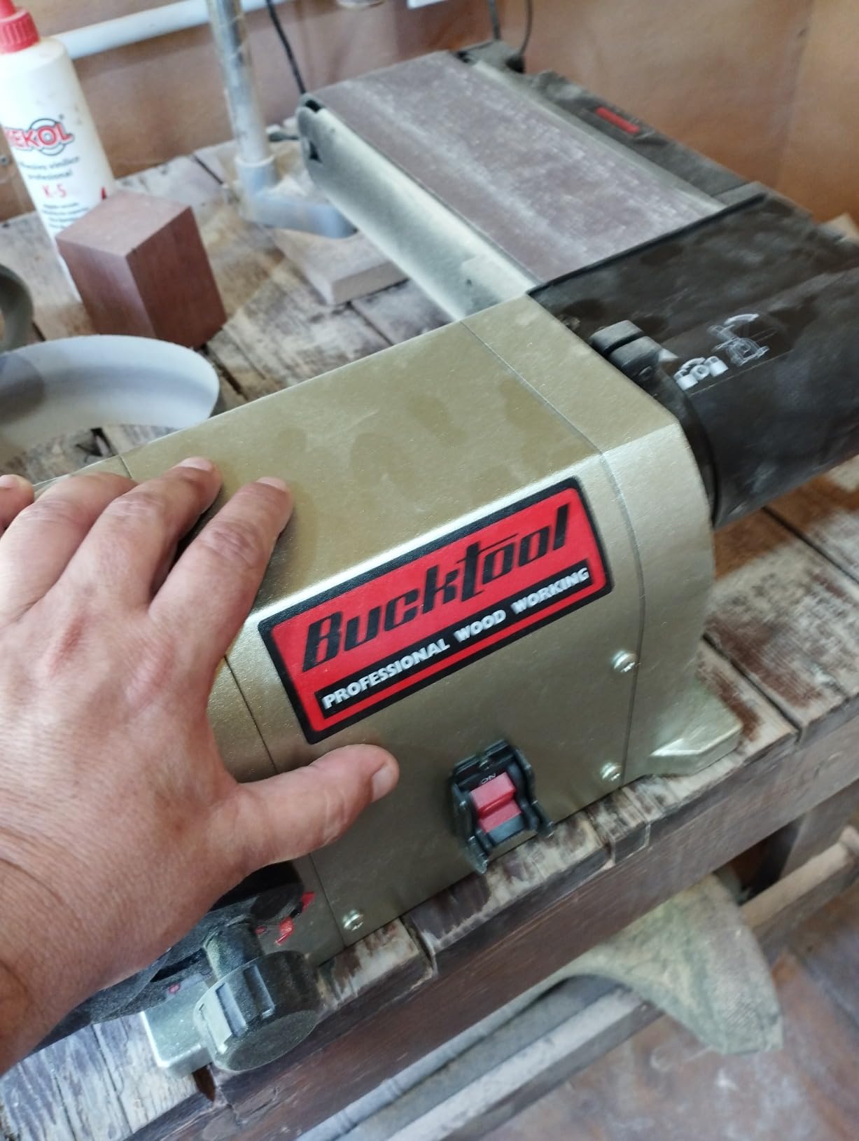 BUCKTOOL Bench Belt Disc Sander for Woodworking,4x36