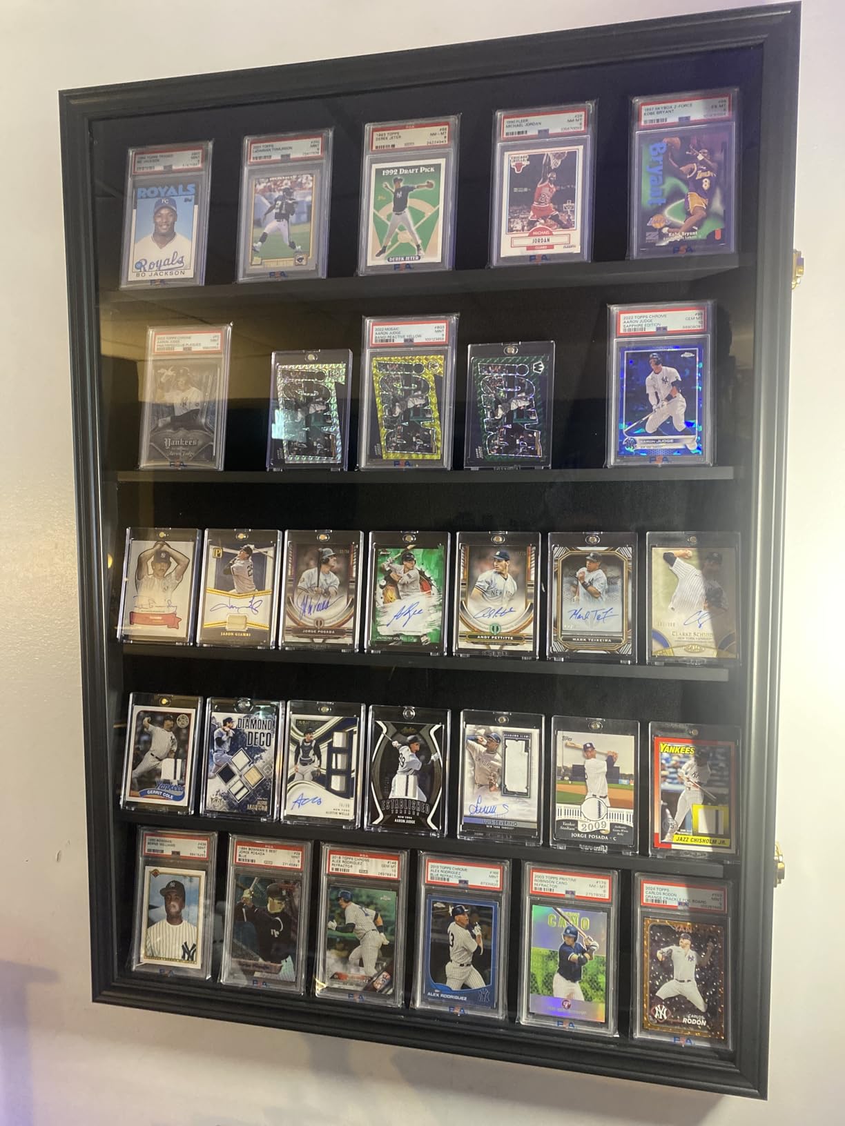 DisplayGifts PRO-Collector's 35 Graded Sports Card Display Case, for Football, Baseball, Basketball, Hockey Cards - 98% UV Protection (Vertical-Black Finish) customer photo 2