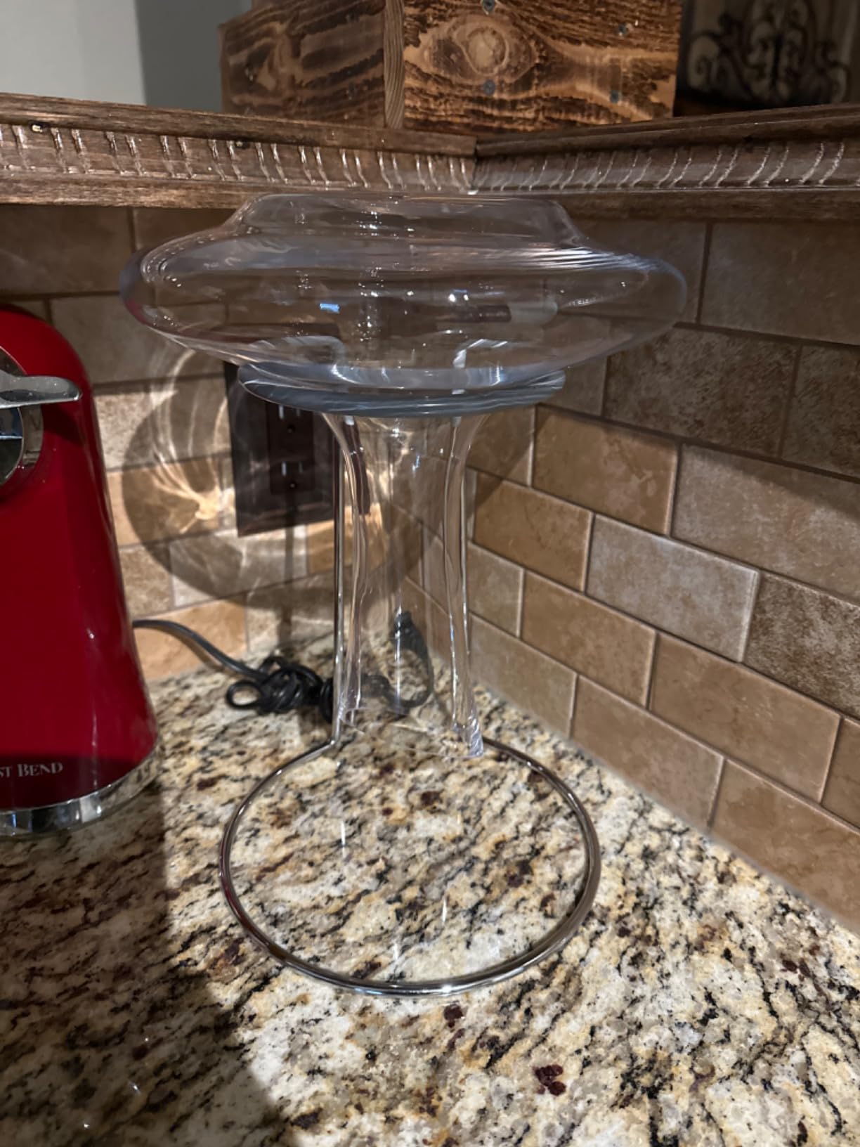 Wine Decanter Drying Stand with Rubber Coated Top to Prevent Scratches, Wine-Decanter Drying Rack for Standard Large Wine Decanters, Decanter Cleaner Includes Cleaning Brush & Decanter Cleaning Beads customer photo 1