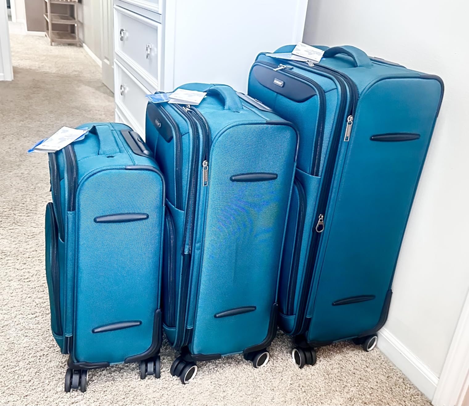SHOWKOO Luggage Sets 3 Piece Softside Expandable Durable Suitcase Sets customer photo 1