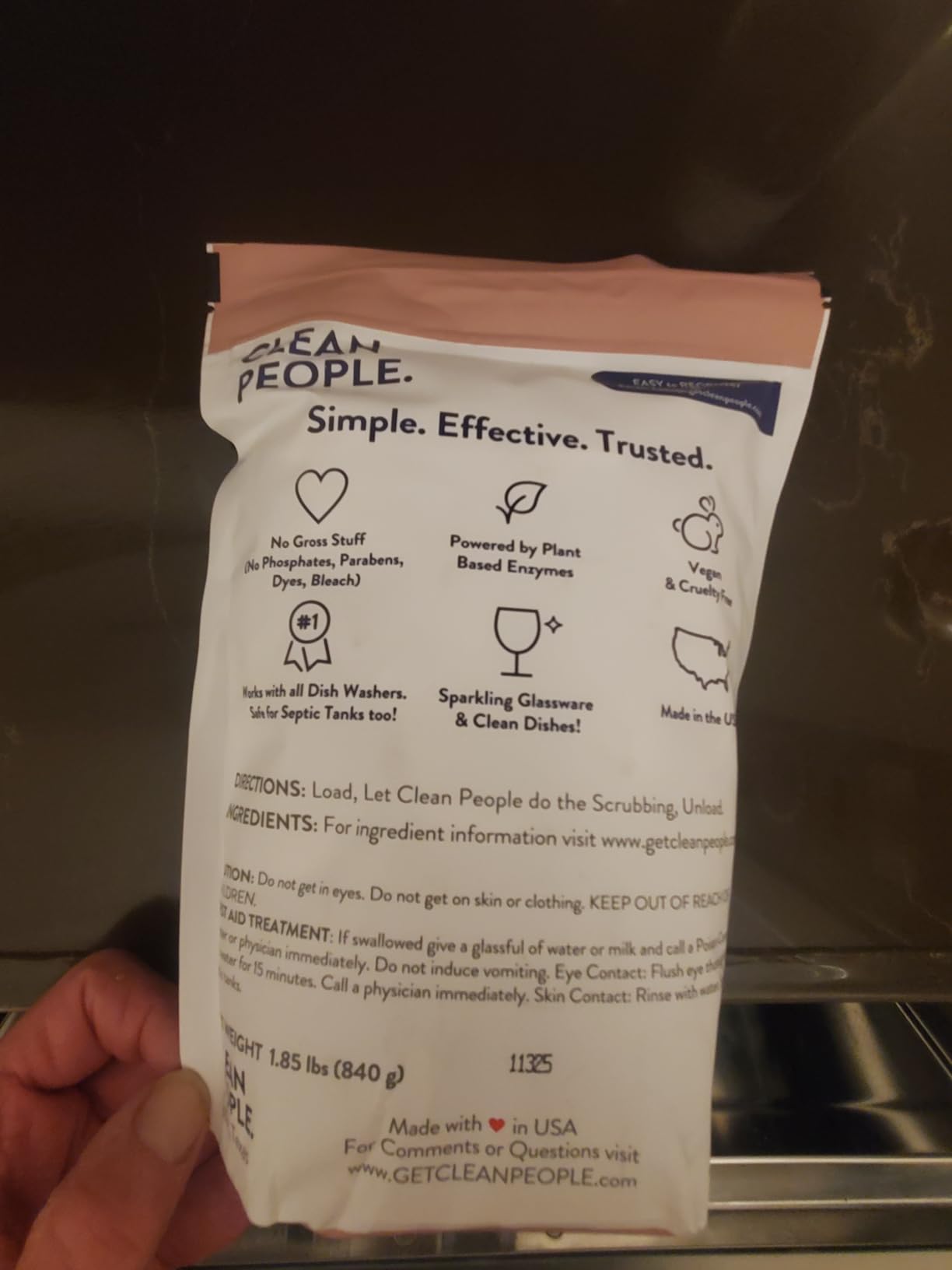 The Clean People Dishwasher Pods - Cuts Grease & Rinses Sparkling Clean - Residue-Free - Phosphate Free Dishwashing Pods (60 Count, Lemon Verbena) customer photo 1