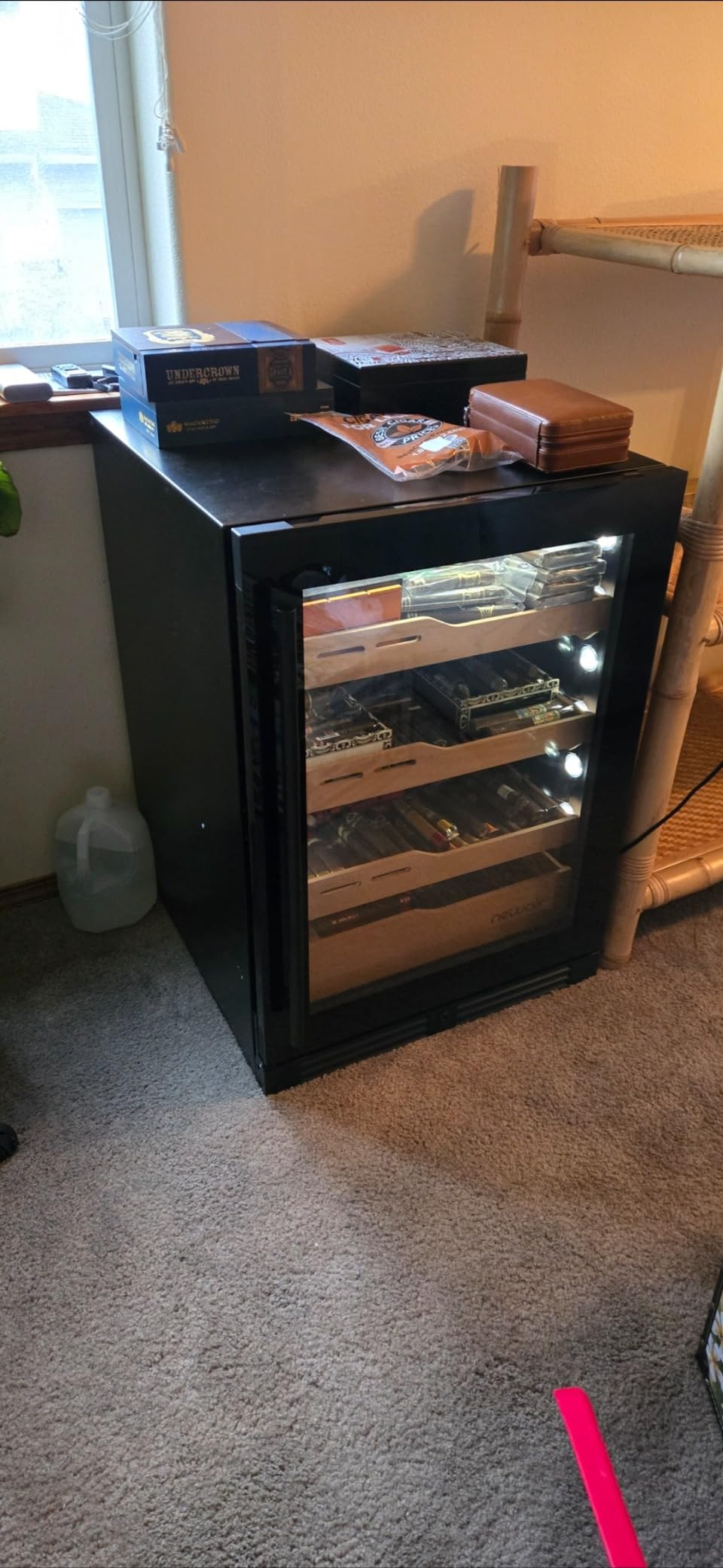 NewAir 1500 Count Electric Cigar Humidor Cabinet | Built-In or Freestanding Cigar Cooler with Spanish Cedar Drawers, Electronic Humidity & Temperature Control | LED Lighting, and Opti-Temp Heating customer photo 2