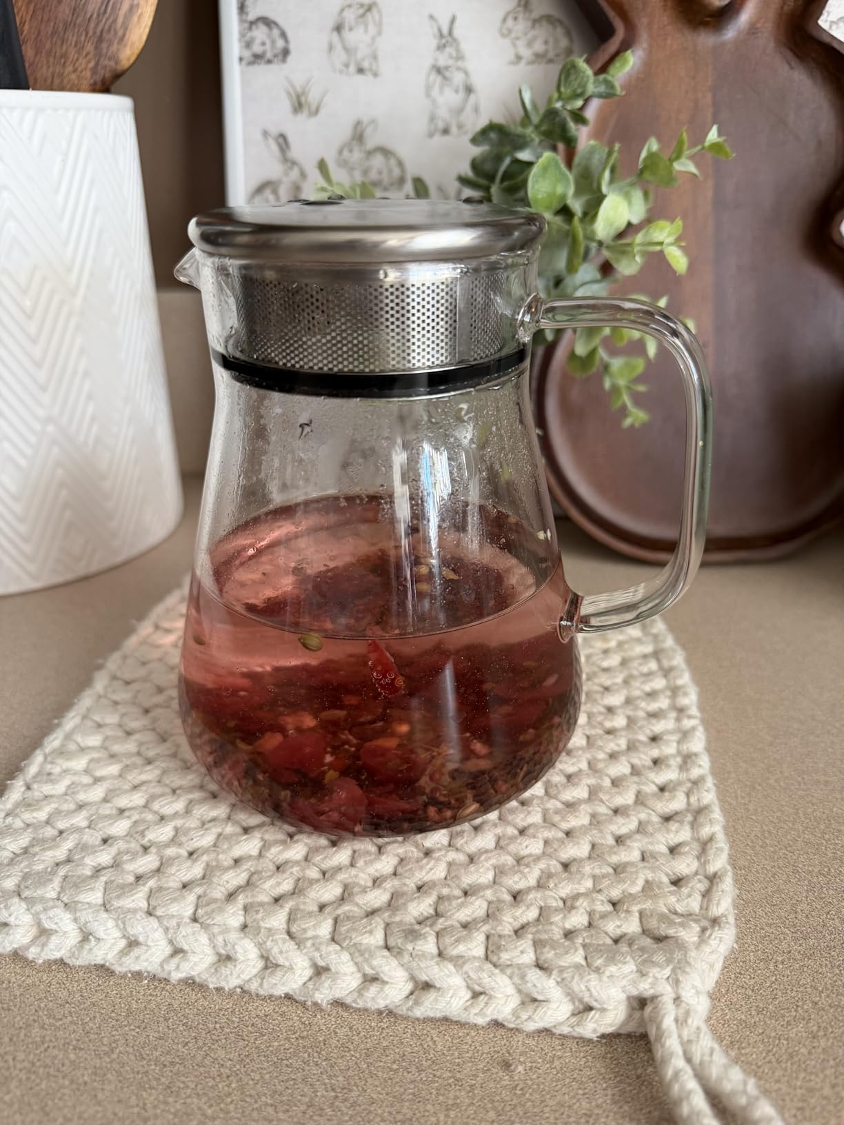 Teabloom One-Touch Tea Maker, 2-in-1 Teapot and Kettle with Stainless Steel Filter Lid for Loose Tea – Stain-Free Borosilicate Glass Teapot (27 Oz) – Tea Connoisseur's Choice customer photo 1