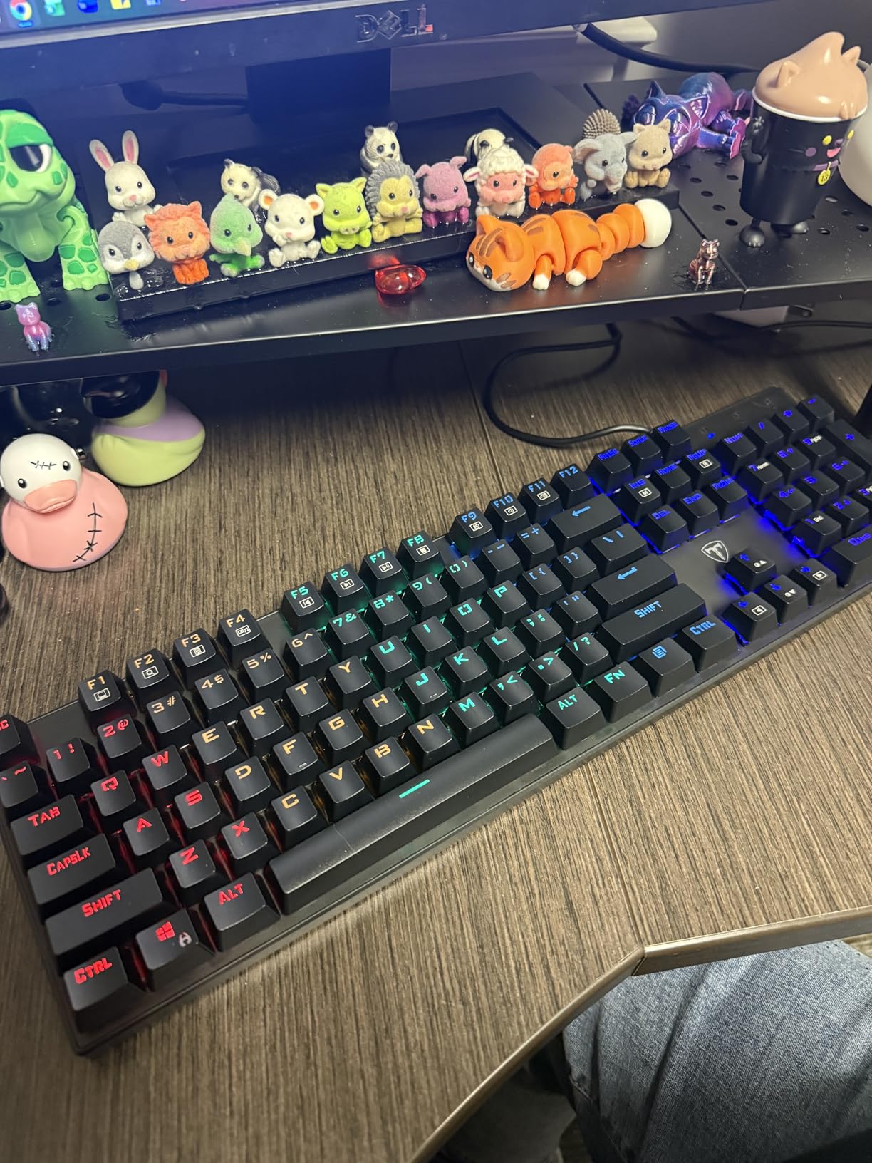 RisoPhy Mechanical Gaming Keyboard, RGB 104 Keys Ultra-Slim LED Backlit USB Wired Keyboard with Blue Switch, Durable Abs Keycaps/Anti-Ghosting/Spill-Resistant Computer Keyboard for PC Mac Xbox Gamer customer photo 1