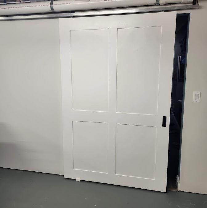 JUBEST 5FT Commercial Grade Pocket Door Hardware and Track Set, Sliding Door Hardware 56.7