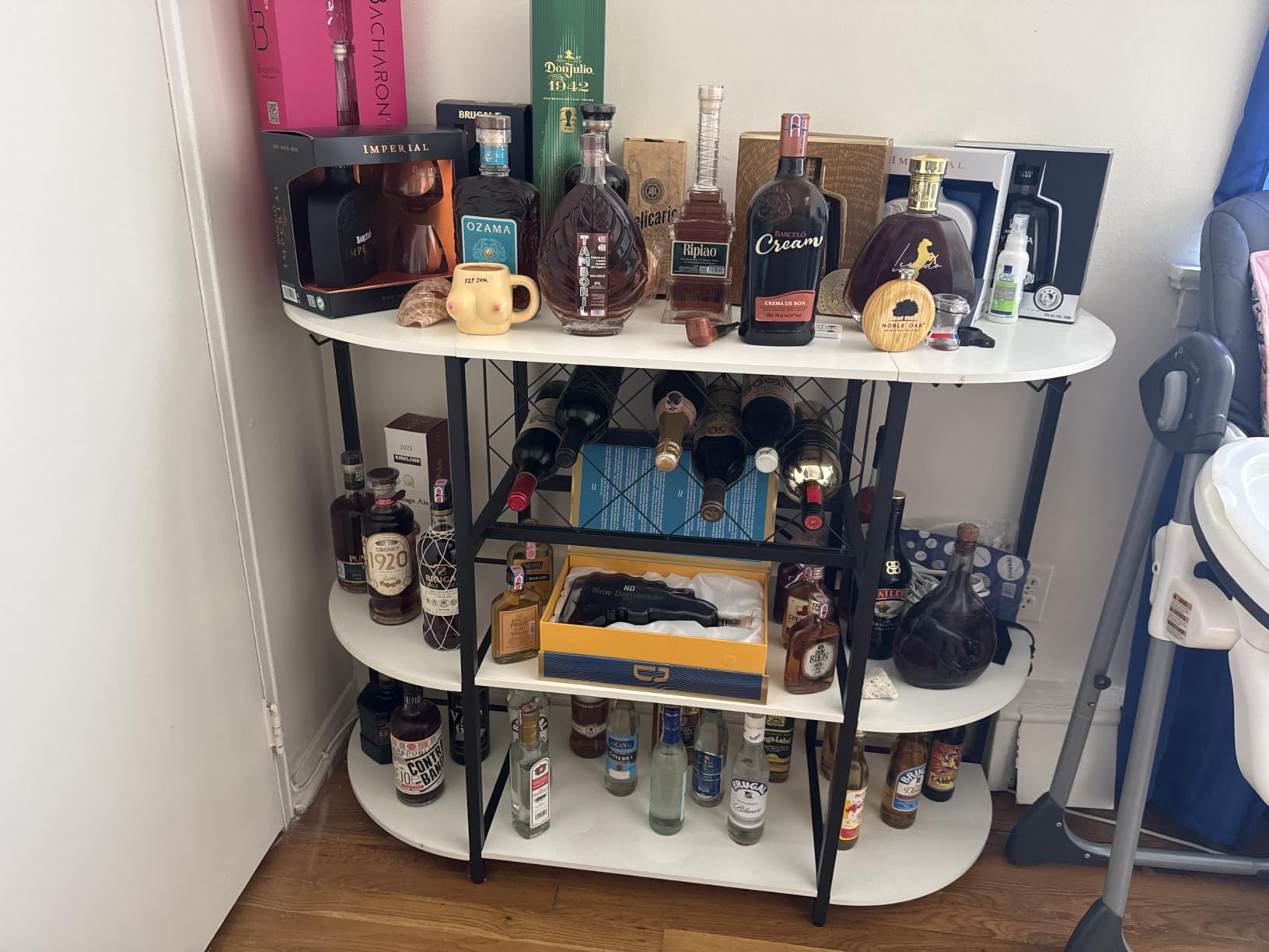 Unikito Wine Bar Cabinet with LED Lights and AC Outlets with USB-C Ports customer photo 1