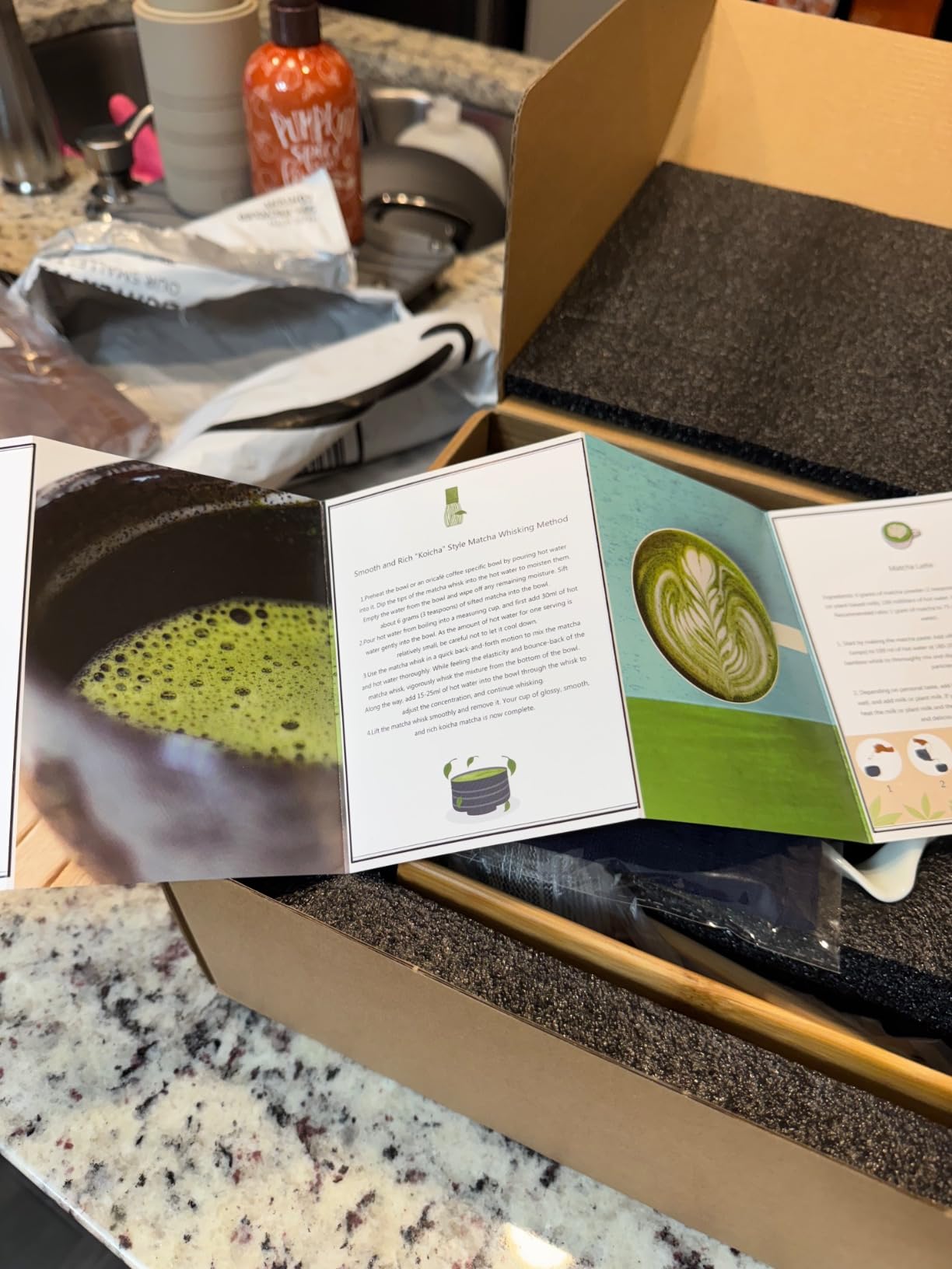 Artcome Japanese Matcha Tea Set, Bowl with Pouring Spout, Whisk, Tea Scoop, Ceramic Whisk Holder, Matcha Powder Caddy, Handmade Matcha Ceremony Kit For Japanese Tea Ceremony (9Pcs) customer photo 1