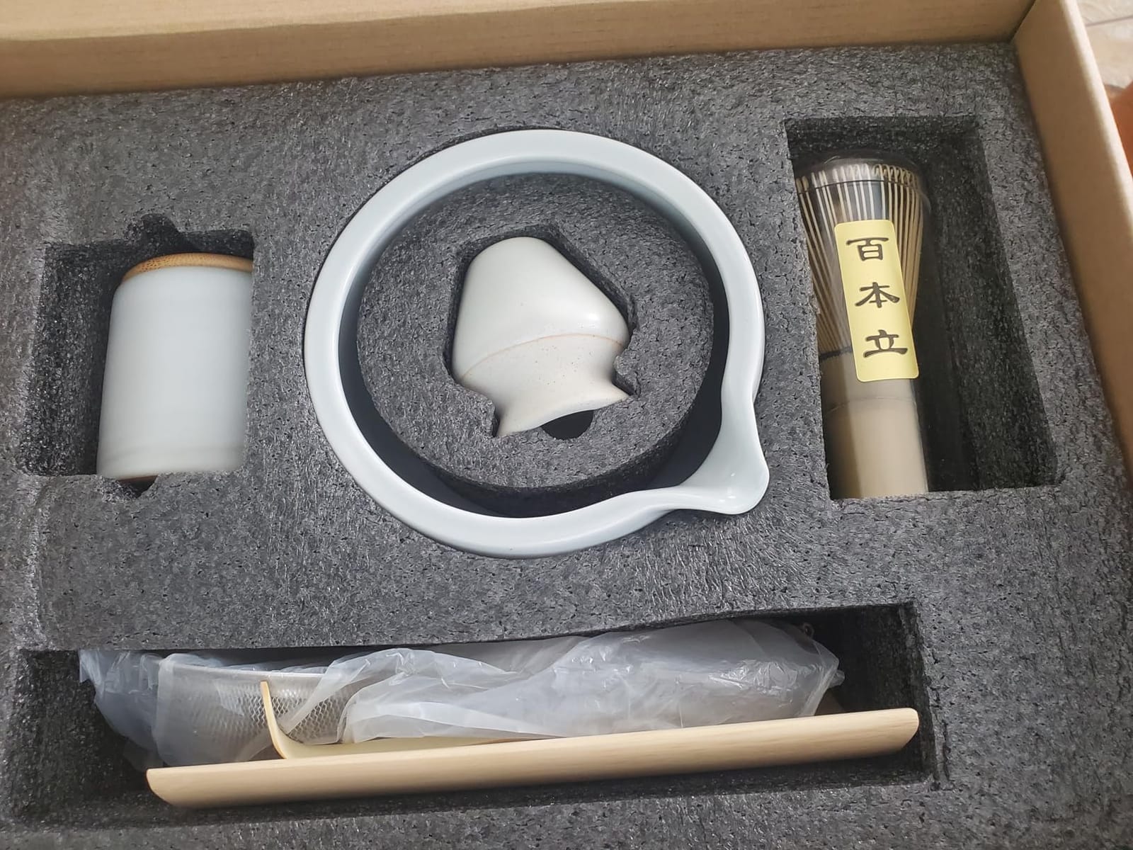 Artcome Japanese Matcha Tea Set, Bowl with Pouring Spout, Whisk, Tea Scoop, Ceramic Whisk Holder, Matcha Powder Caddy, Handmade Matcha Ceremony Kit For Japanese Tea Ceremony (9Pcs) customer photo 2