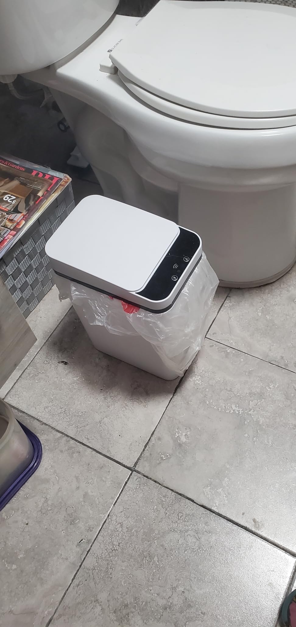 Anborry Bathroom Smart Touchless Trash Can 2.2 Gallon Automatic Motion Sensor Rubbish Can with Lid Electric Narrow Small Garbage Bin for Kitchen, Office, Living Room, Toilet, Bedroom, RV customer photo 1