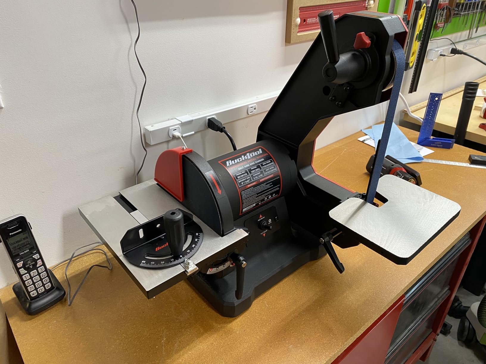 BUCKTOOL Dual Speed Belt Disc Sander for Metal,1x42