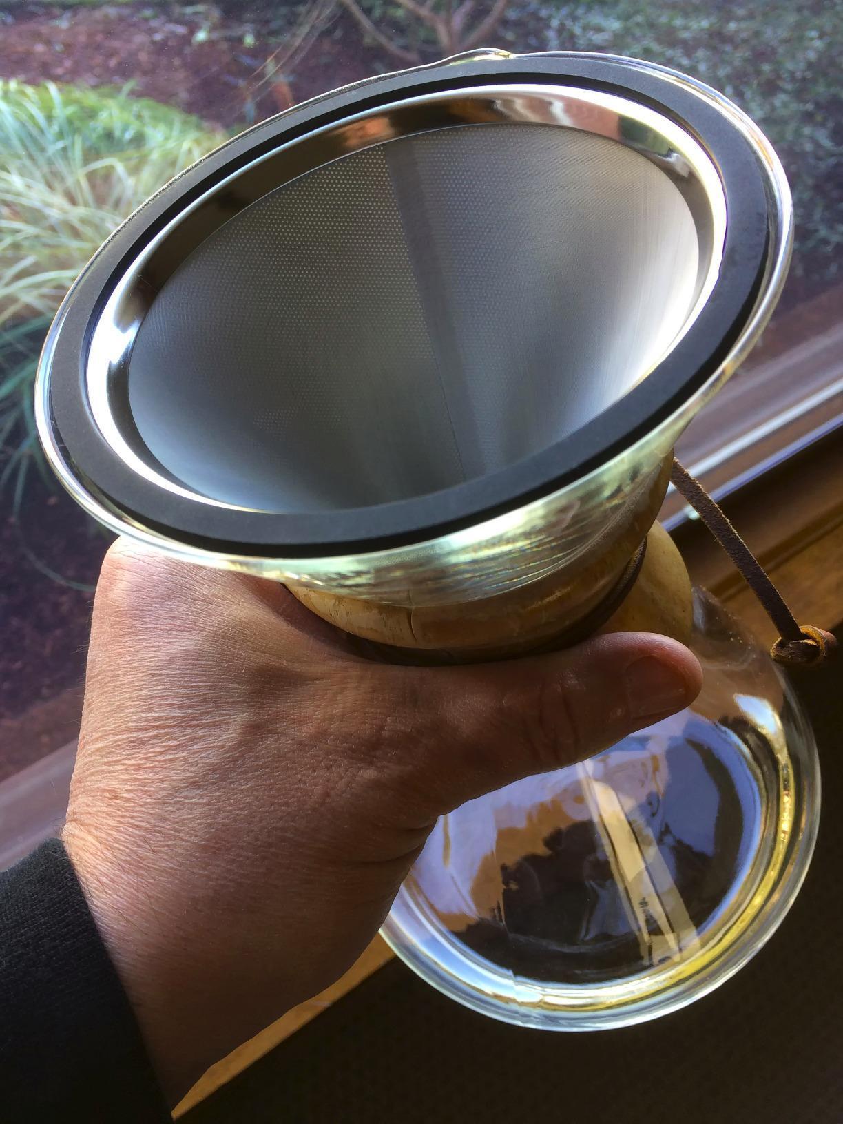 Barista Warrior Reusable Coffee Filter - Compatible for Chemex, Hario V60 & Drippers, Stainless Steel Pour Over Dripper, Easy to Clean Flavorful Brew Fine Mesh Coffee Filter - Black customer photo 1