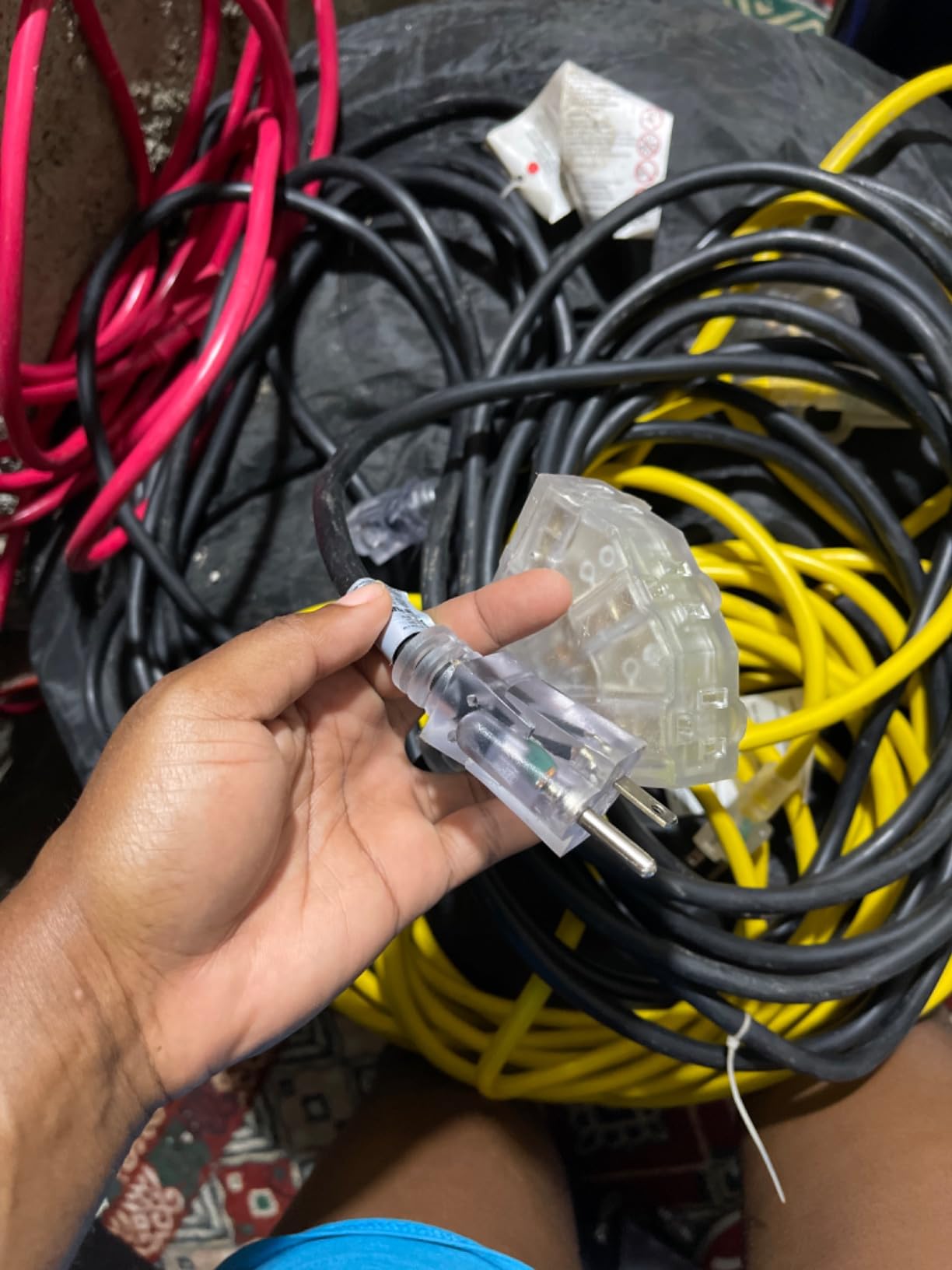 50 FT 12 Gauge Extension Cord with 3-Outlets | Heavy Duty Outdoor Extension Cord with Lighted end, 15A 12AWG 1875W SJTW, ETL Listed - Great for Garage, Garden and Home, Black customer photo 2