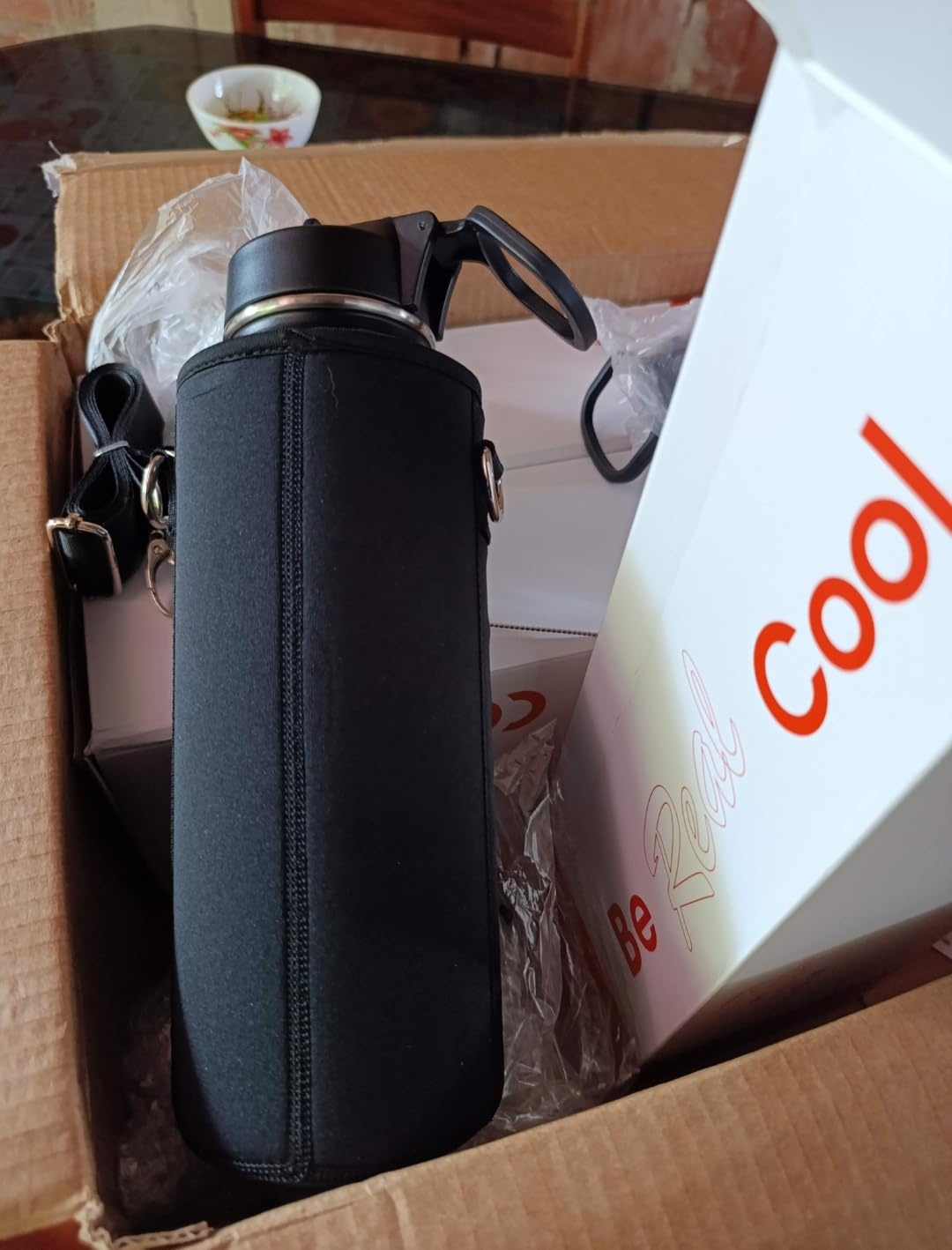 Coolflask 40 oz Water Bottle Insulated with Straw & 3 Leakproof Lids customer photo 1