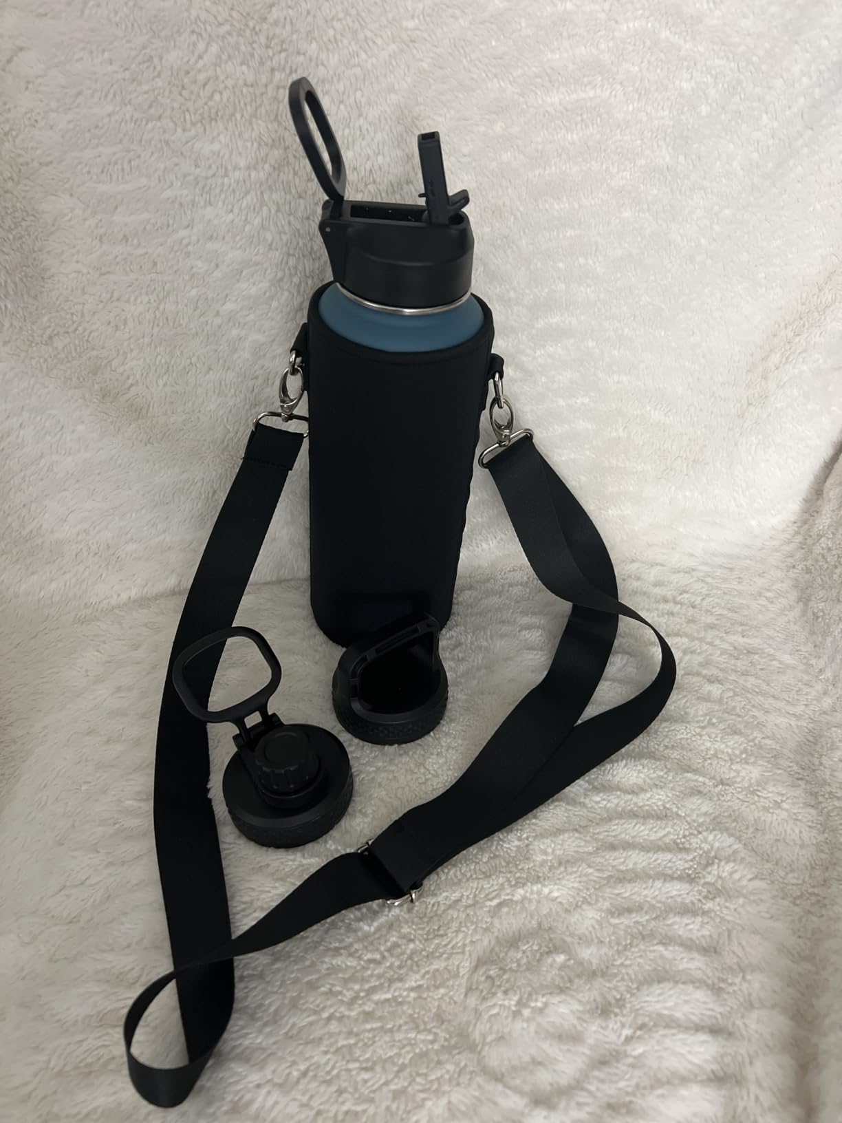 Coolflask 40 oz Water Bottle Insulated with Straw & 3 Leakproof Lids customer photo 2