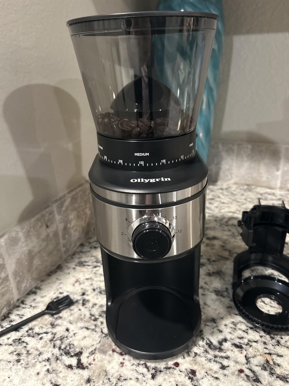 Ollygrin Burr Coffee Grinder, Electric Conical Coffee Bean Grinder With 30 Adjustable Grind Settings For 2-12 Cups, Sliver & Black customer photo 1