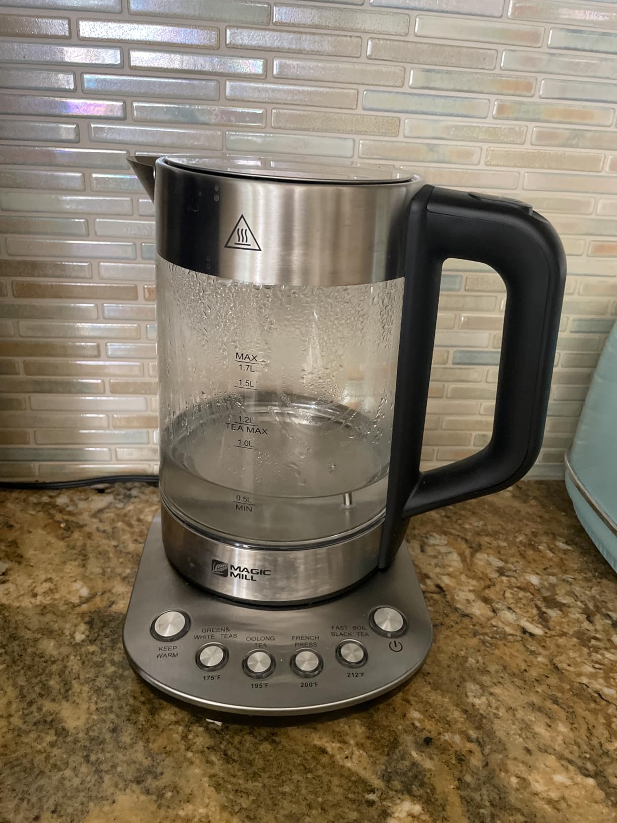 Magic Mill Pro Electric Kettle with tea Infuser and Temperature Control - Keep Warm Function, Rapid Boil, Automatic Safety Shut Off, BPA Free, No Plastic on Water, British Patent Technology,Large 1.7L customer photo 2