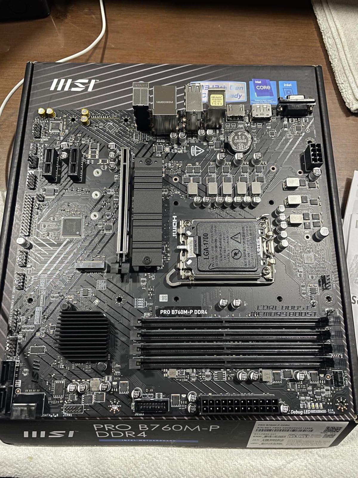 MSI PRO B760M-P DDR4 ProSeries Motherboard (Supports 12th/13th/14th Gen Intel Processors, LGA 1700, DDR4, PCIe 4.0, M.2, USB 3.2 Gen2, HDMI/DP, mATX) customer photo 1