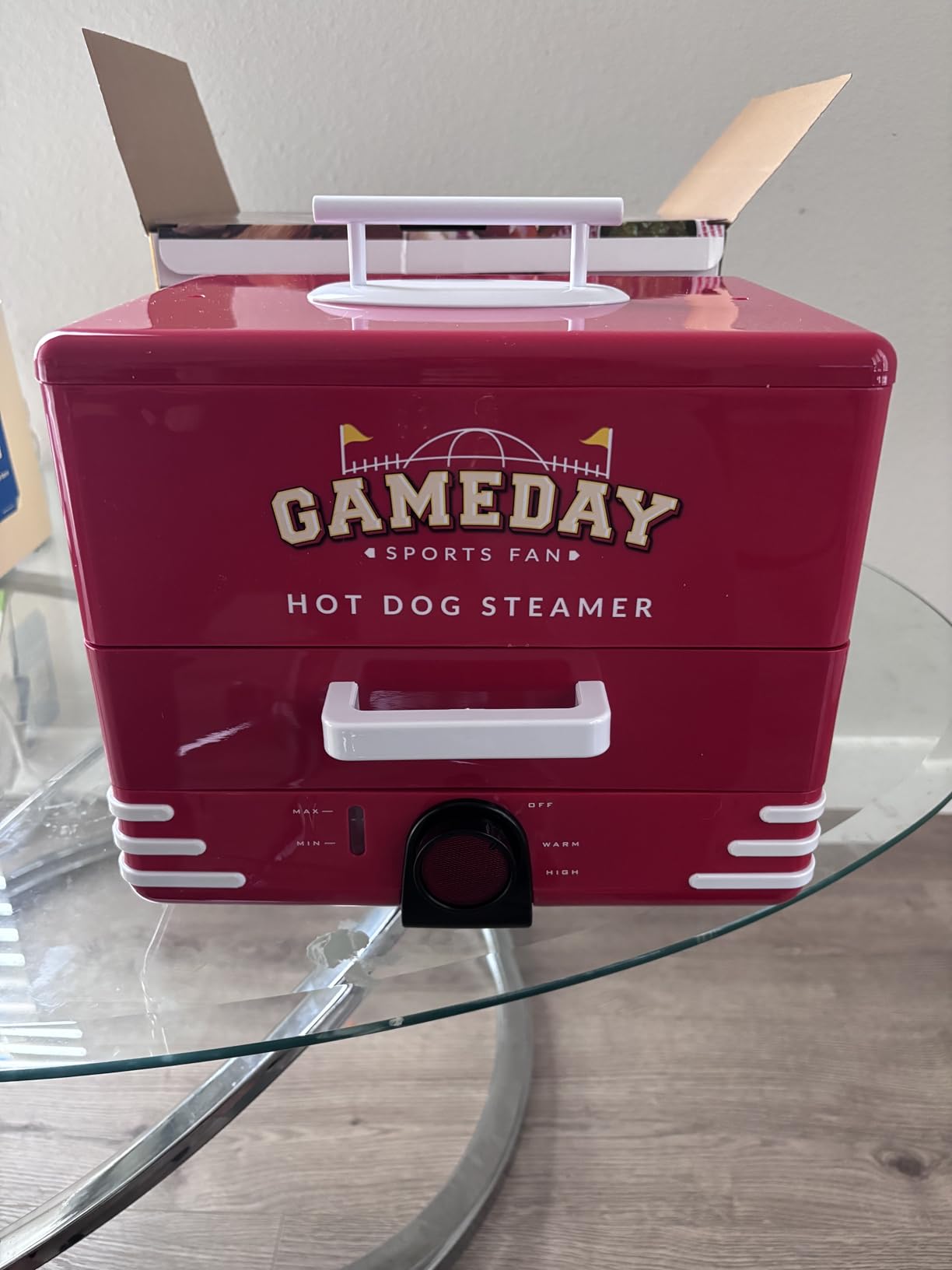 Nostalgia, Game Day Hot Dog Steamer and Bun Warmer, Fits 20 Dogs and 8 Buns, Steams Pot Stickers, Veggies, Potatoes, and Other Appetizers or Toppings customer photo 2