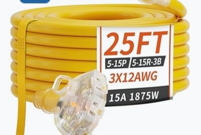 PlugSaf 50 FT 12 Gauge Yellow Heavy Duty Outdoor Extension Cord Waterproof customer photo 1