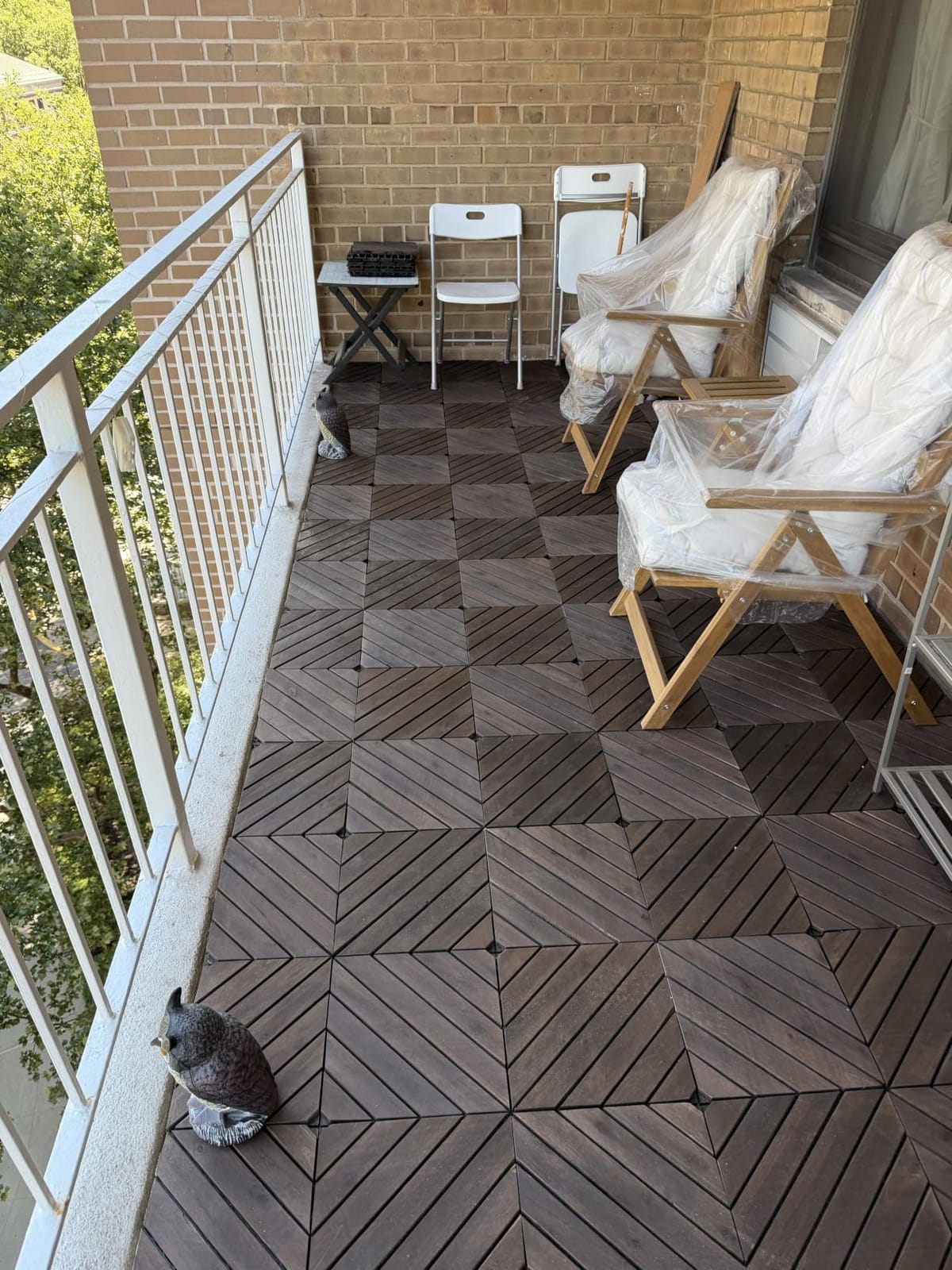 PrimeZone 27 PCS Solid Acacia Wood Interlocking Patio Deck Tiles Outdoor customer photo 1