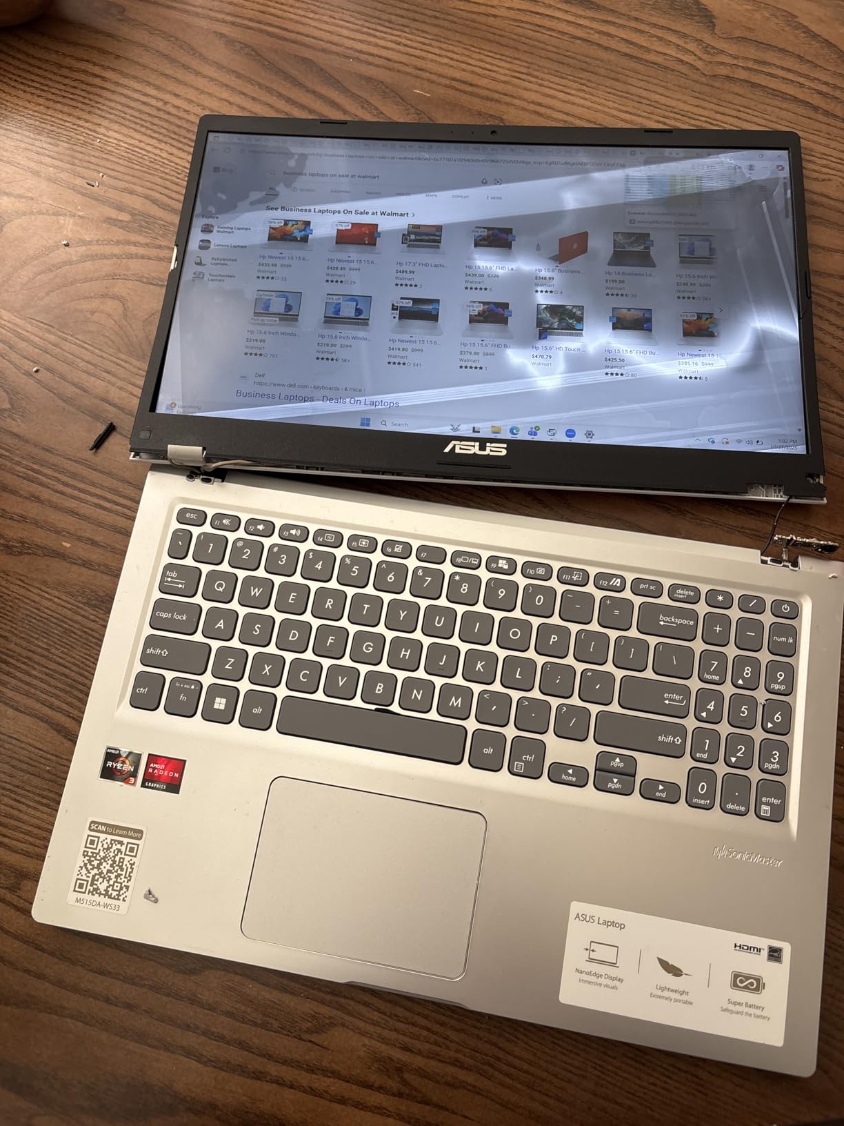 ASUS Vivobook 15.6” FHD Laptop, AMD Ryzen 3 3250U, 8GB RAM, 128GB SSD, Windows 11 Home, Transparent Silver, M515DA-WS33 customer photo 2