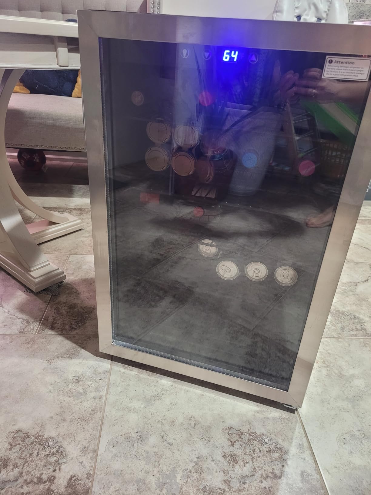 Feelfunn 126 Can Beverage Refrigerator, Glass Door Mini Fridge, 3.2 Cu.Ft customer photo 1