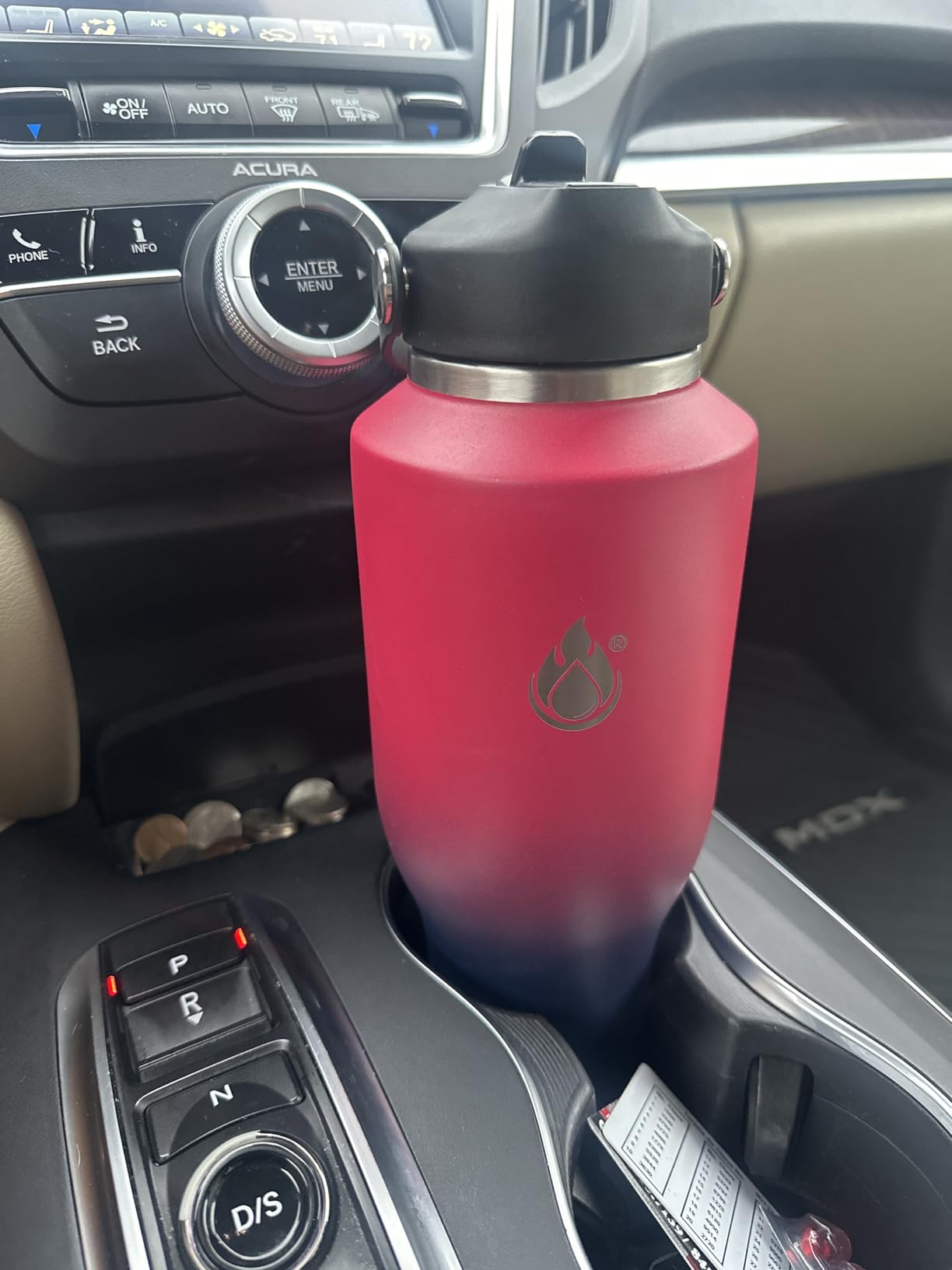 SENDESTAR 40oz Stainless Steel Water Bottle(Cold for 48 Hrs, Hot for 24 Hrs),Double Wall Vacuum Insulated Bottle with Straw Lid, Spout Lid and Flex Cap, Fit in Any Car Cup Holder,Black customer photo 2