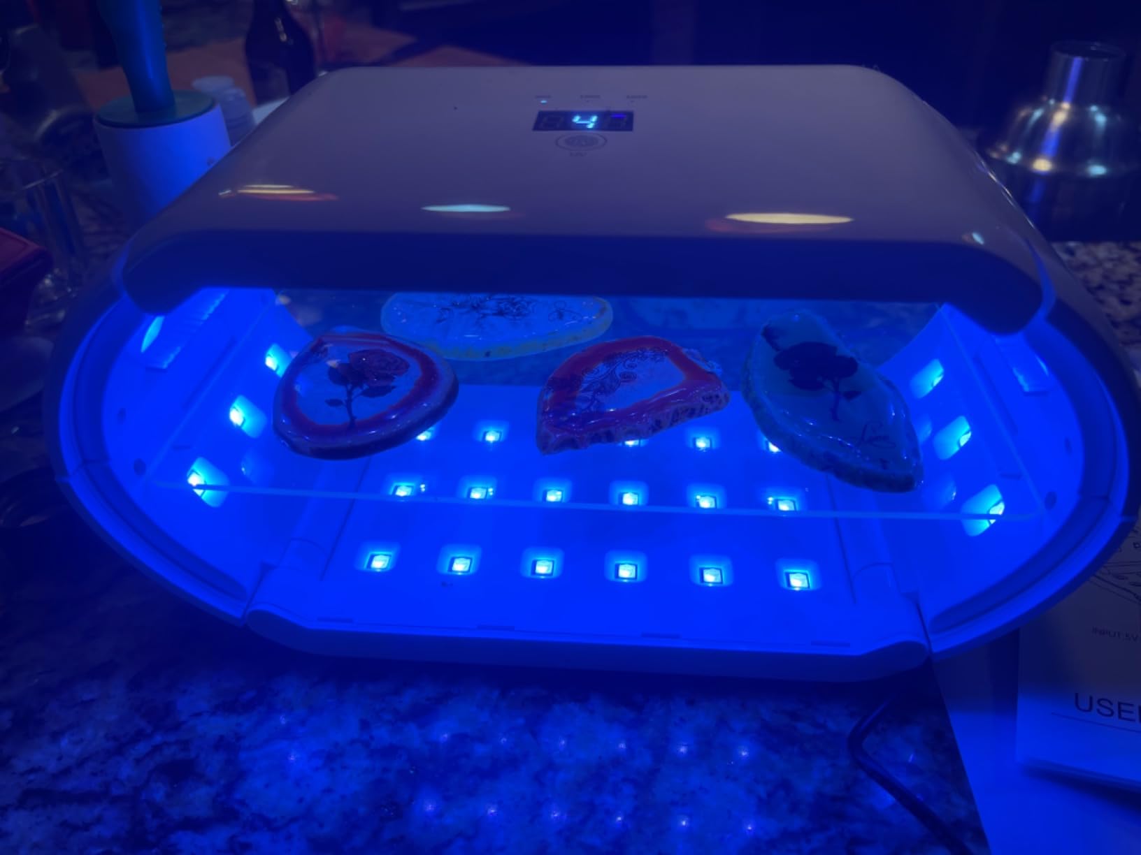 UV Light for Resin - Fast Curing UV Resin Light with Adjustable Time Setting Large Size 48W Two-Sided Portable Foldable UV Lamp with Silicone Mold Gloves customer photo 1