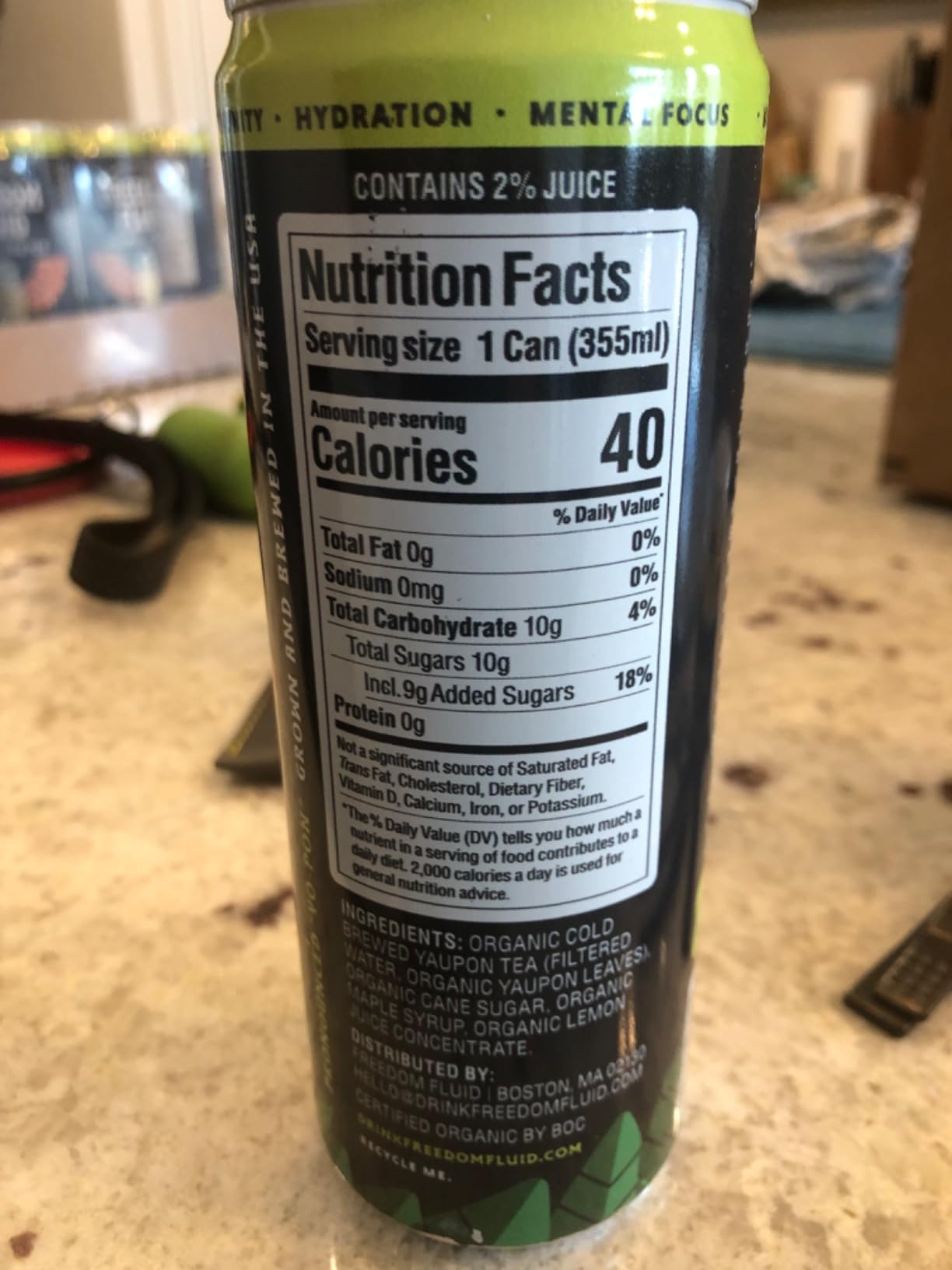 Freedom Fluid Organic Yaupon Iced Tea – Refreshing Lemon | Perfect Fall Beverage | Lightly Sweetened, Low Sugar, Low Calories, Real Brewed Tea, Clean Ingredients, Antioxidant Rich, Natural Caffeine | Lunchbox Beverage, Lime Soda Alternative & Office Drink, 12 Pack (12 oz cans) customer photo 1