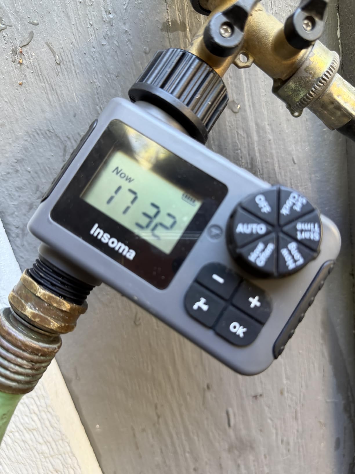 Sprinkler Timer with Brass Inlet and Outlet, Programmable Water Timer for Outdoor Garden Hose, Hose Timers with Rain Delay/Manual/Auto Mode, Drip Irrigation and Lawn Watering System, 1 Outlet customer photo 1
