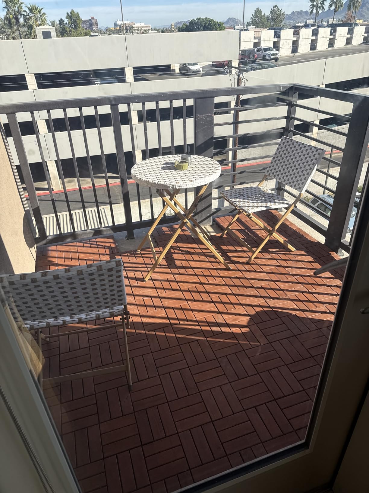 Yaheetech 108PCS Acacia Wood Deck Tiles Interlocking Patio Flooring,Wood customer photo 2