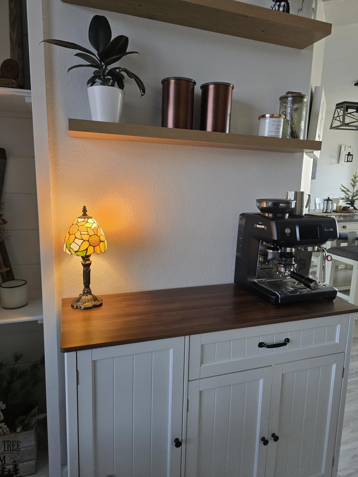 BMXKPO Tiffany Style Table Lamp,Sunflower Stained Glass Lamp customer photo 1