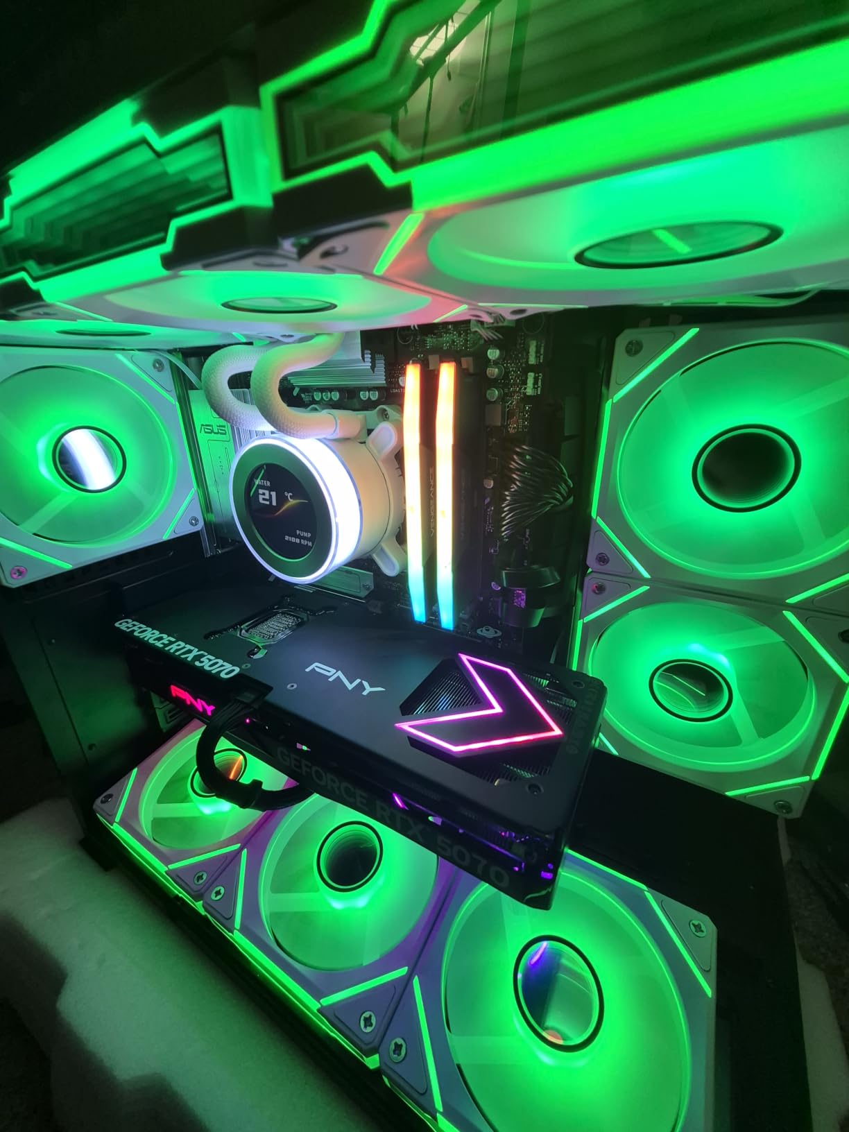 AsiaHorse AMICI-5GT RGB PC Fans, Infinity Mirror ARGB Fans HDB Bearing Fan Speeds Up to 1800 RPM with 24 LED Lights, Reverse Blade Fan Compatible Motherboard Aura SYNC (Not Wireless Connection) customer photo 1