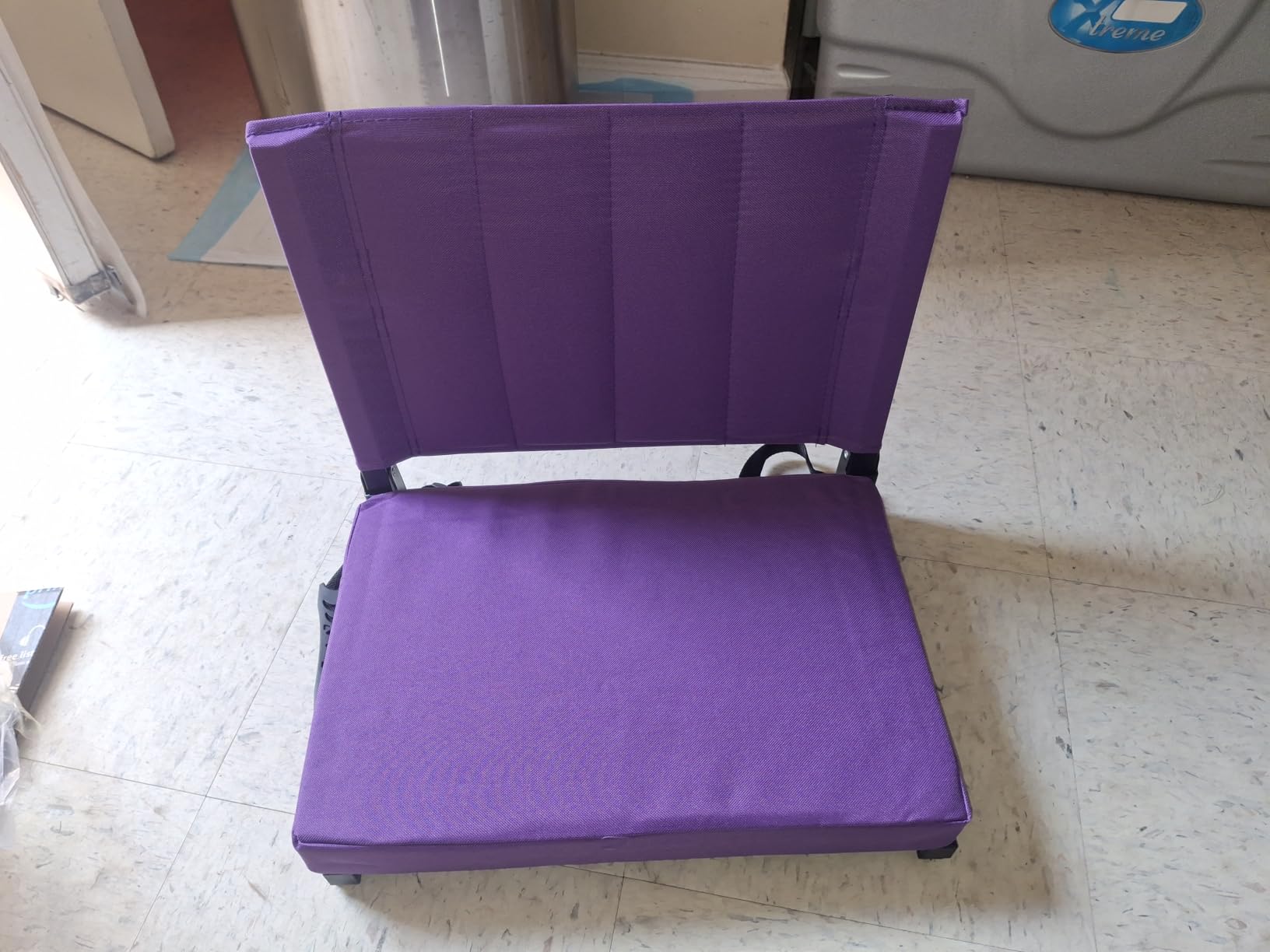 Stadium Seat for Bleachers with Back Support, Portable Bleacher Seat with Wide Comfy Padded Cushion, Metal Hook, Folding Stadium Chair with Shoulder Strap, Carry Handle, Cup Holder, Black customer photo 1