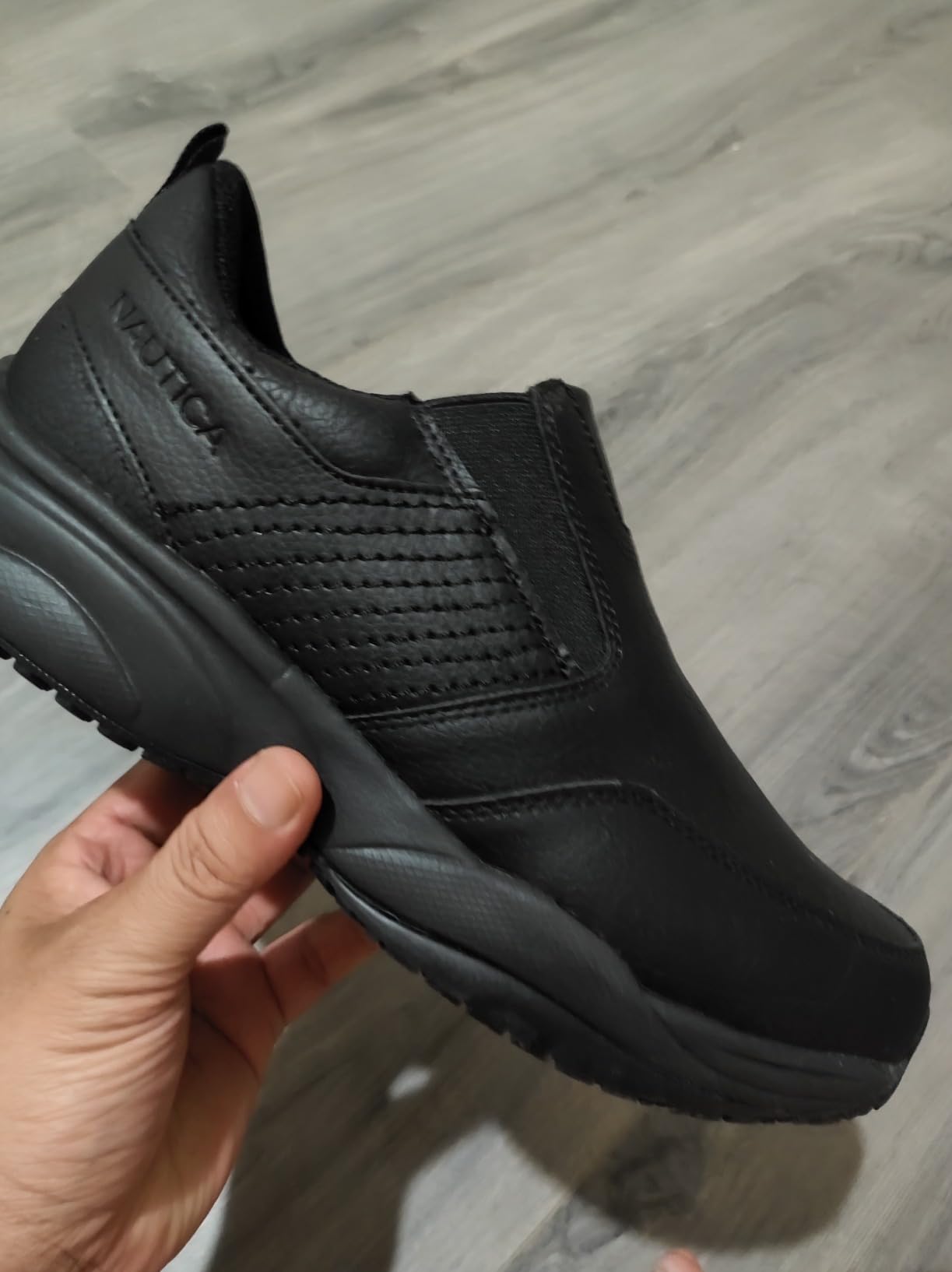 Nautica Black Non Slip Slip On/Lace-Up Work Shoes, Safety Water Resistant Chef Kitchen Trabajo Zapatos Restaurant or Food Service Sneakers - Comfortable and Lightweight for Men and Women customer photo 2