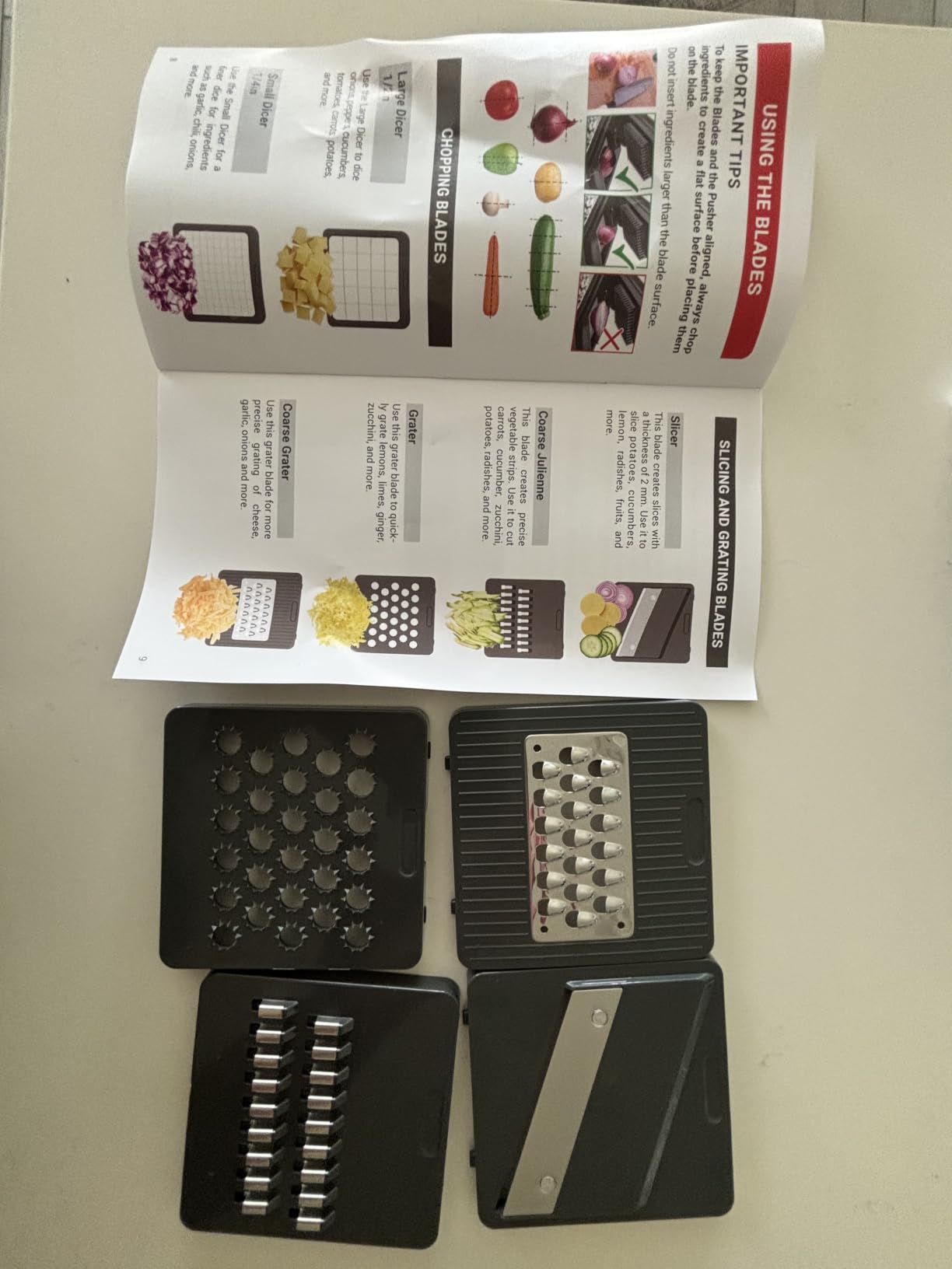 Mueller Vegetable Chopper Mandoline Slicer, Food, Cook's Tool, Veggie Chopper Onion Vegetable Cutter with Container, Dicer, Kitchen Gadgets & Essentials, White Sand/Grey customer photo 1