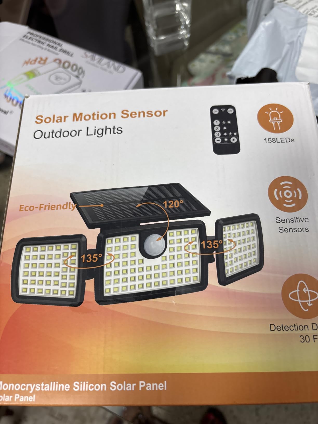 MIHANI Solar Flood Lights Outdoor, 2500LM Motion Sensor Security Lights with 270° Wide Angle, IP65 Waterproof, 3 Heads Solar Outdoor Lights for Patio, Yard, House, Garage (Non-Remote, 2 Pack) customer photo 1