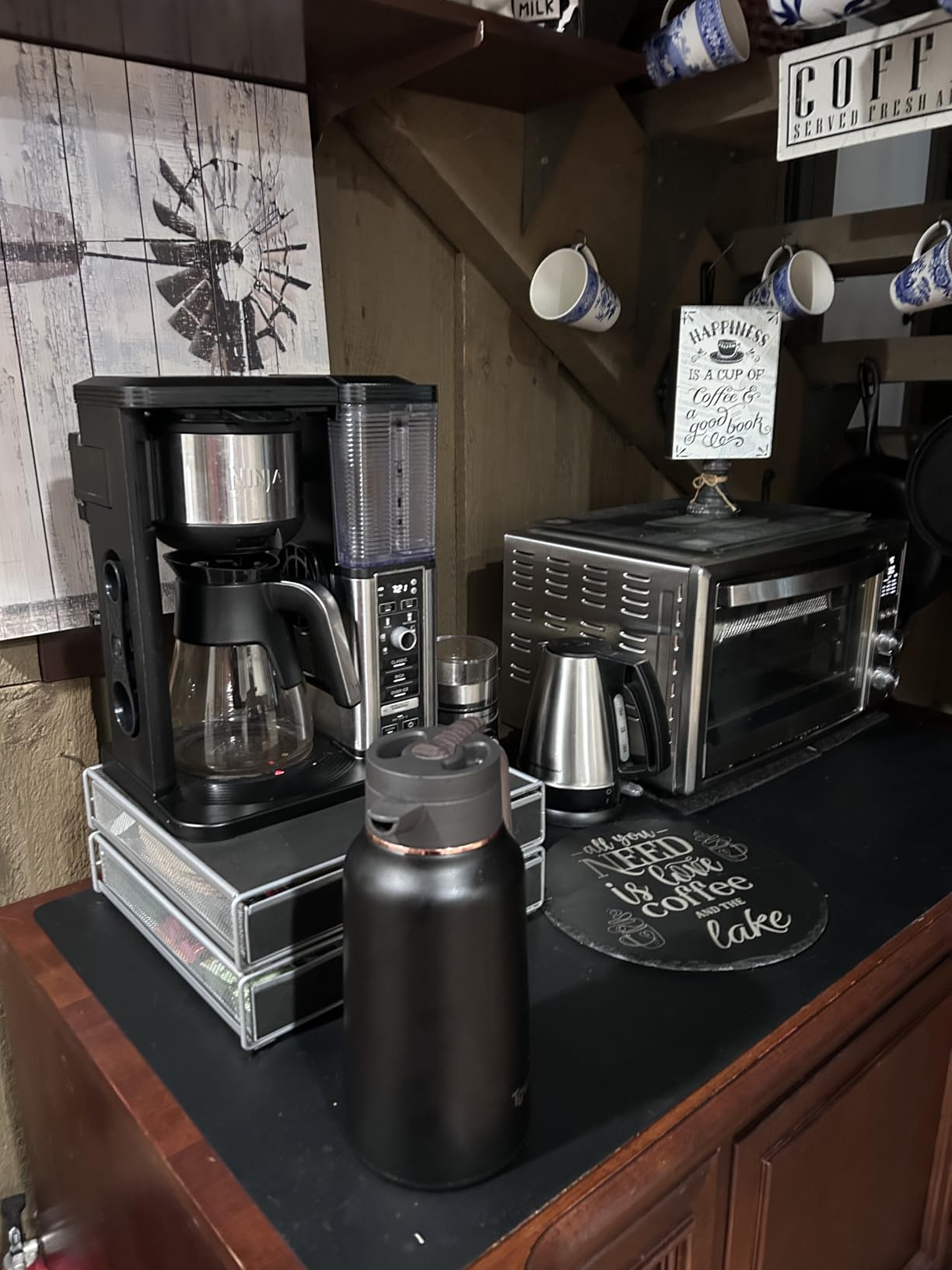 Thermal Coffee Carafe 70 oz - 12 Hour Hot Stainless Steel Thermal Carafes for Hot Liquids-Insulated Coffee Carafes For Keeping Hot/Cold Coffee, Tea, Water,Milk, Creamer Dispenser for Coffee Bar(Black) customer photo 1