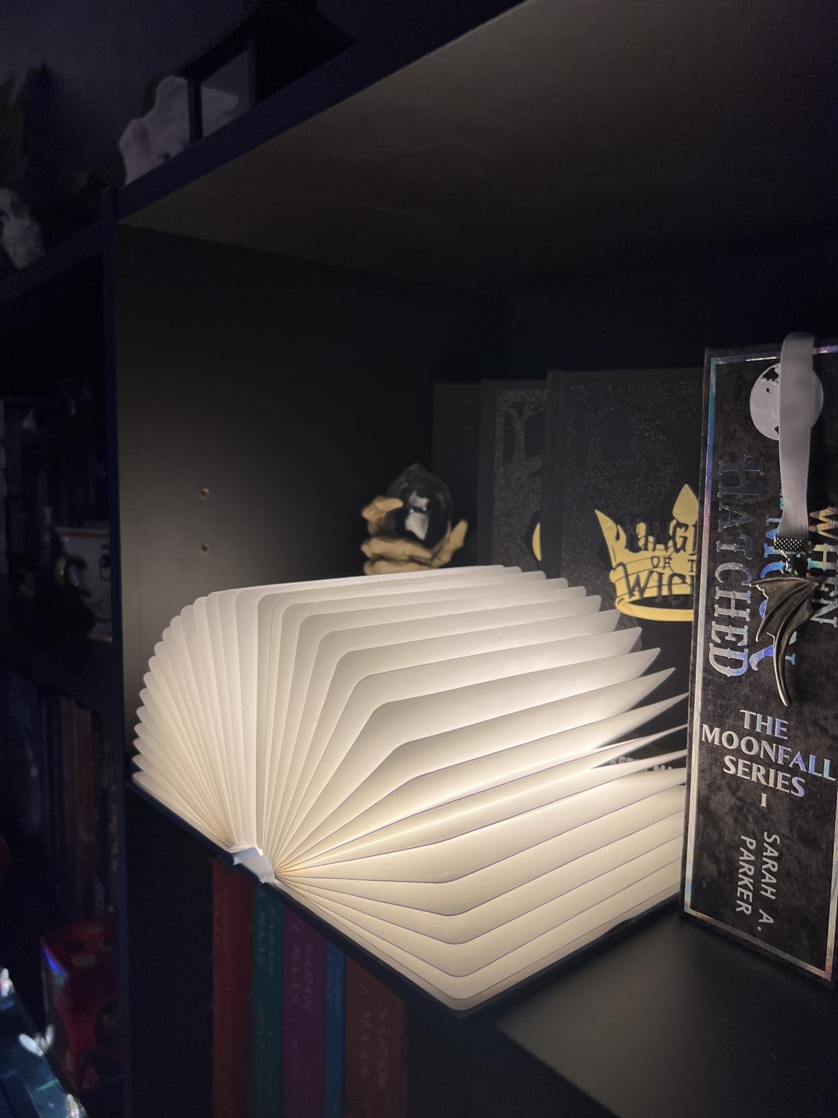 Uniwolk Book Lovers Gifts BookLamp - 5 Color Lights, 1200mah Battery, Foldable Paper Lamp as Book Decor & Accessories, Hot Foil Cover Design, Unique Gifts for Women or Friends & Christmas customer photo 2