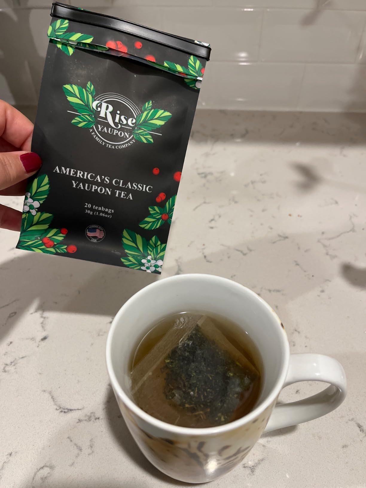 Rise Yaupon America's Classic Yaupon Holly Tea, 20 Tea Bags, 1.06 oz, Made with 100% Yaupon Holly, Naturally Caffeinated, Never Bitter (Classic) customer photo 2