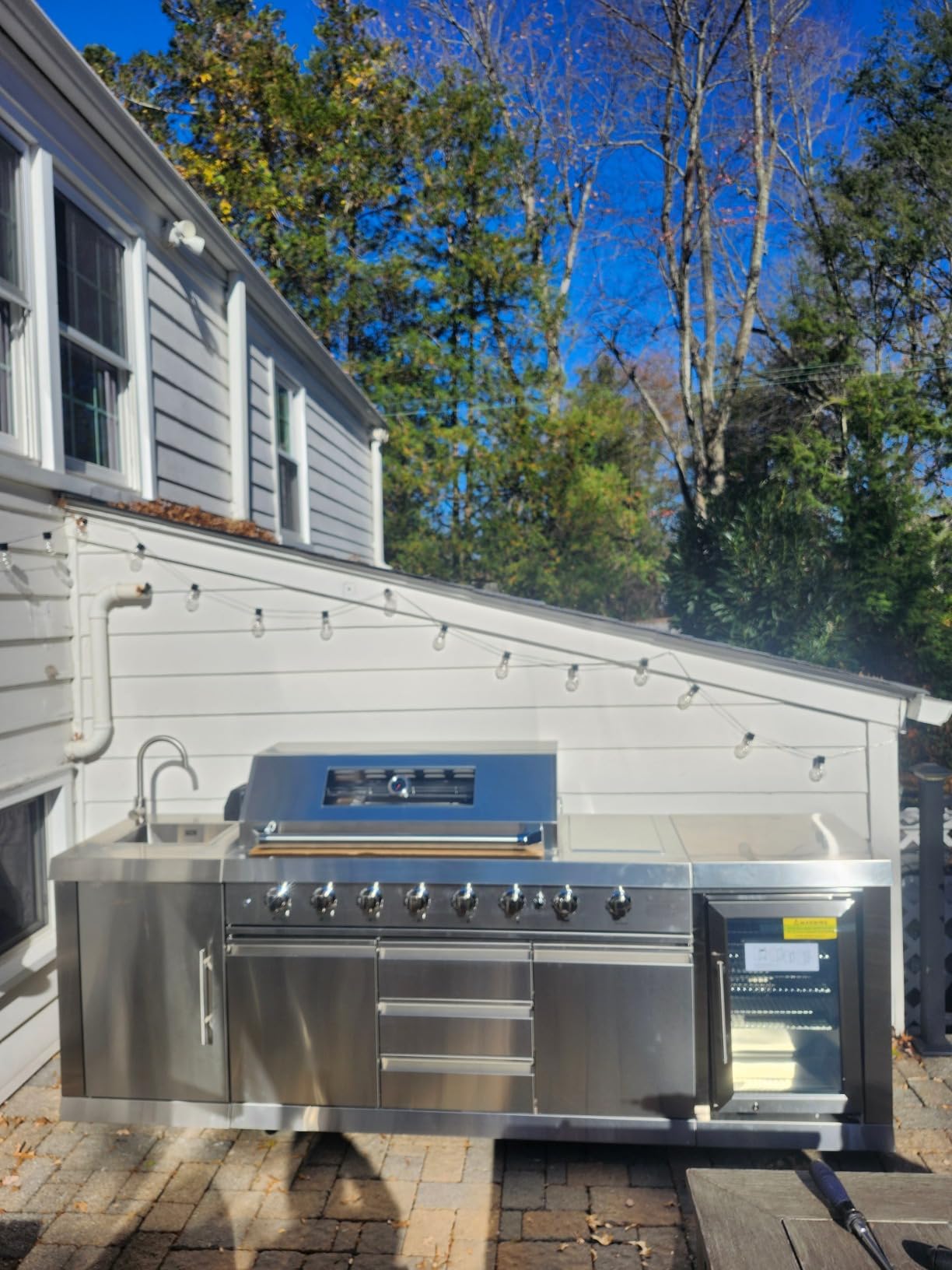 KoolMore Reserve Outdoor Kitchen Island with 6 Burner Grill and a Side Burner, Sink, Storage Cabinet and Beverage Refrigerator, CSA Listed in Stainless-Steel customer photo 2